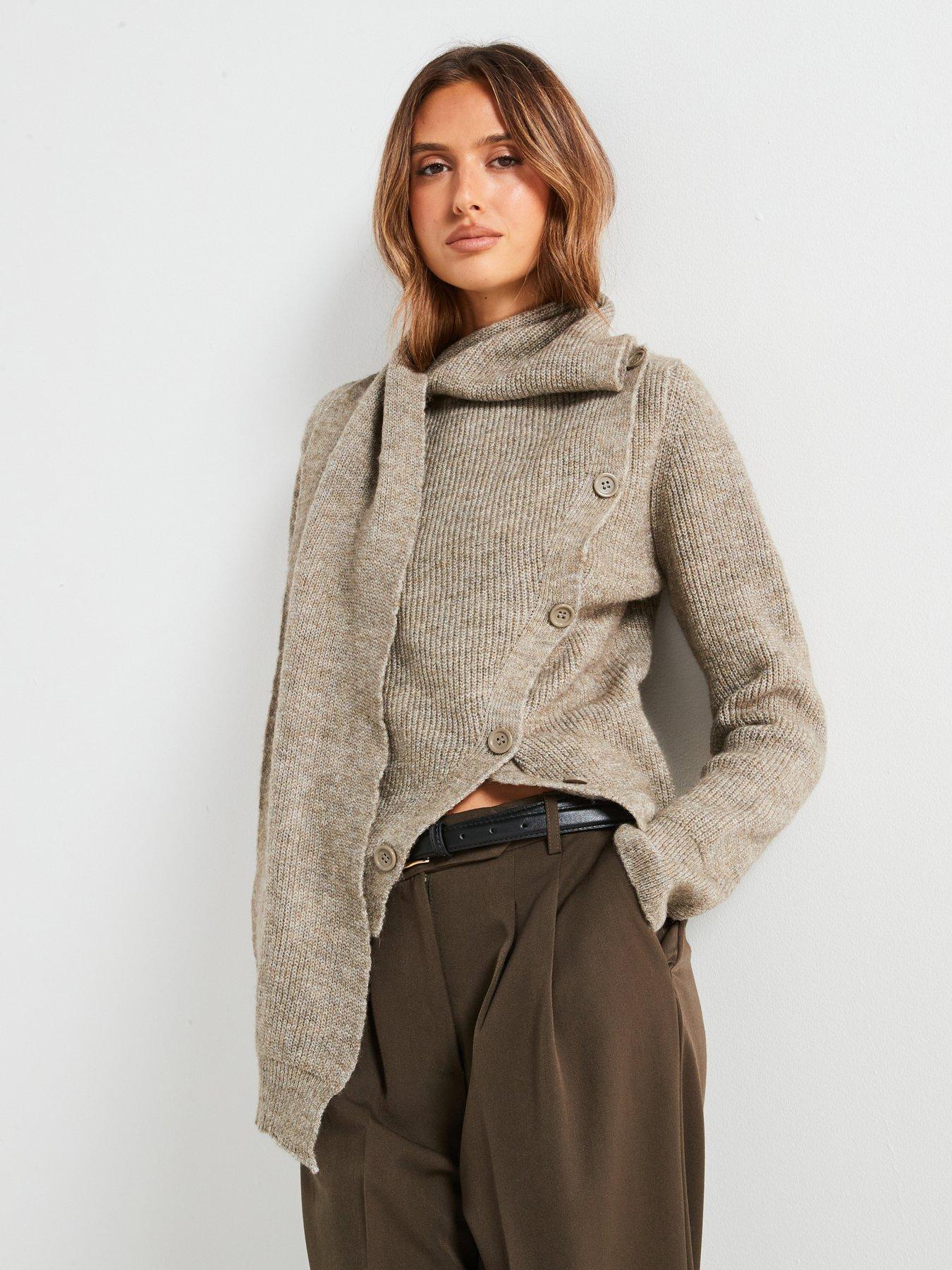 mango-sweater-with-scarf-and-buttons-greenfront