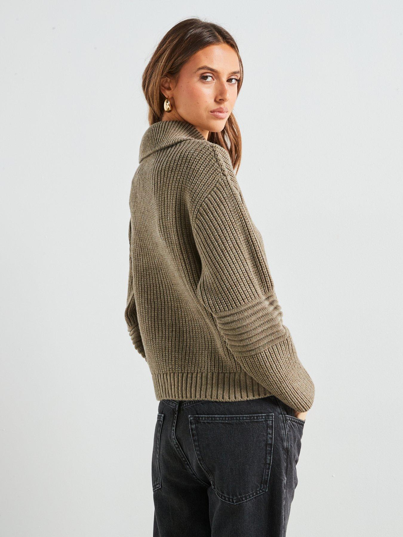 mango-ribbed-sweater-with-zip-collar-greenstillFront