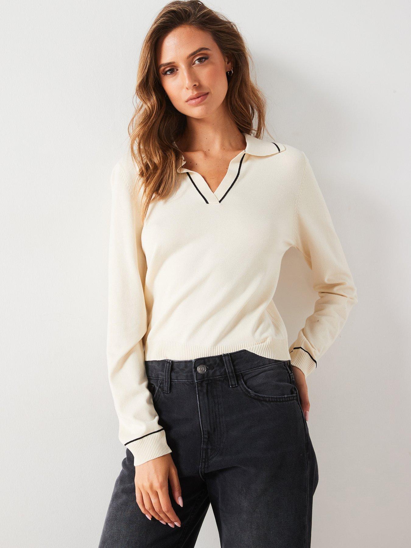 mango-open-collar-contrast-jumper-cream