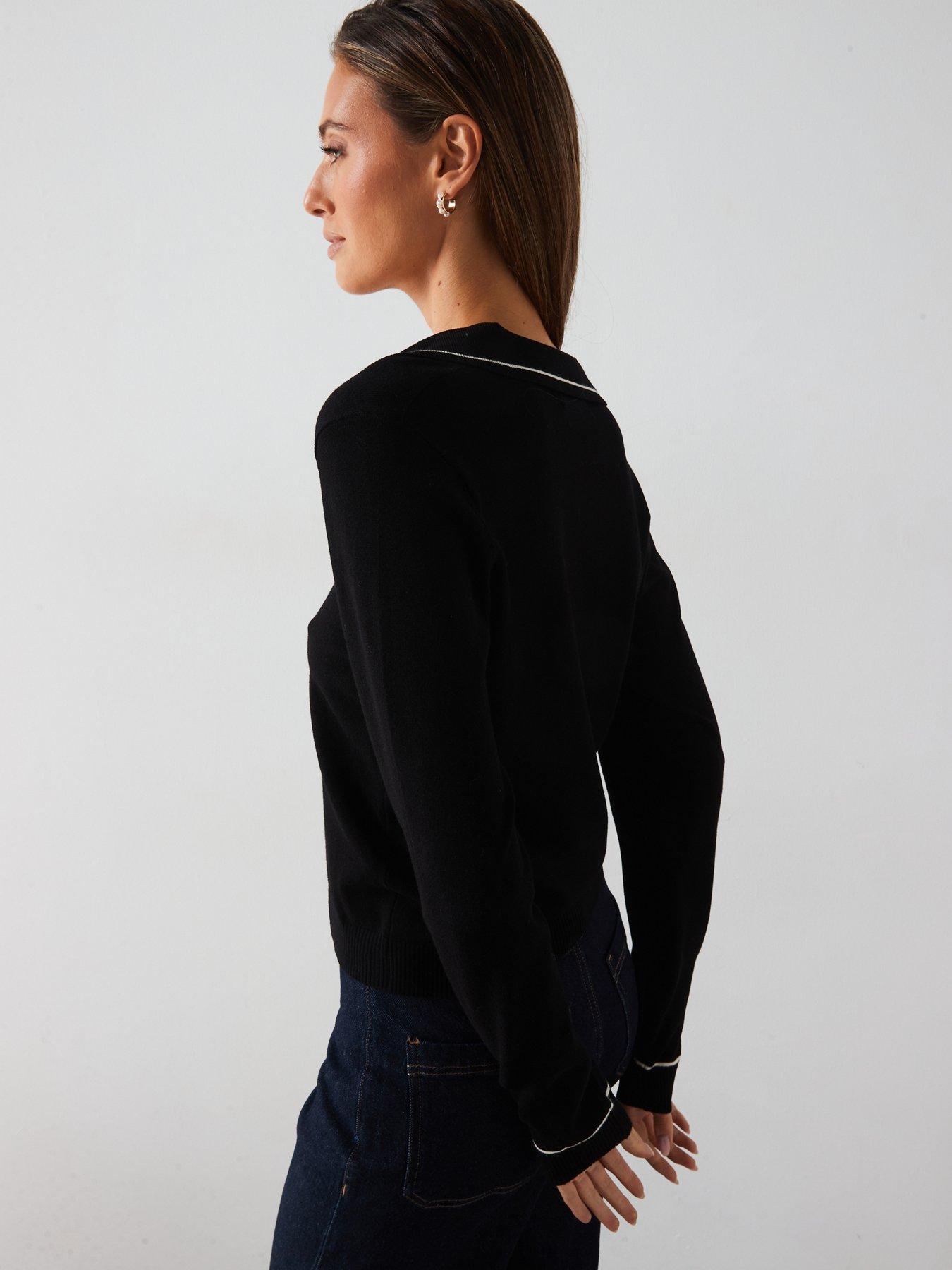 mango-open-collar-jumper-blackstillFront