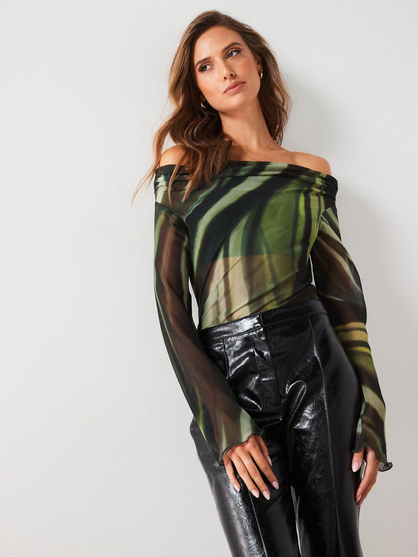 mango-mesh-off-the-shoulder-blouse-blackfront