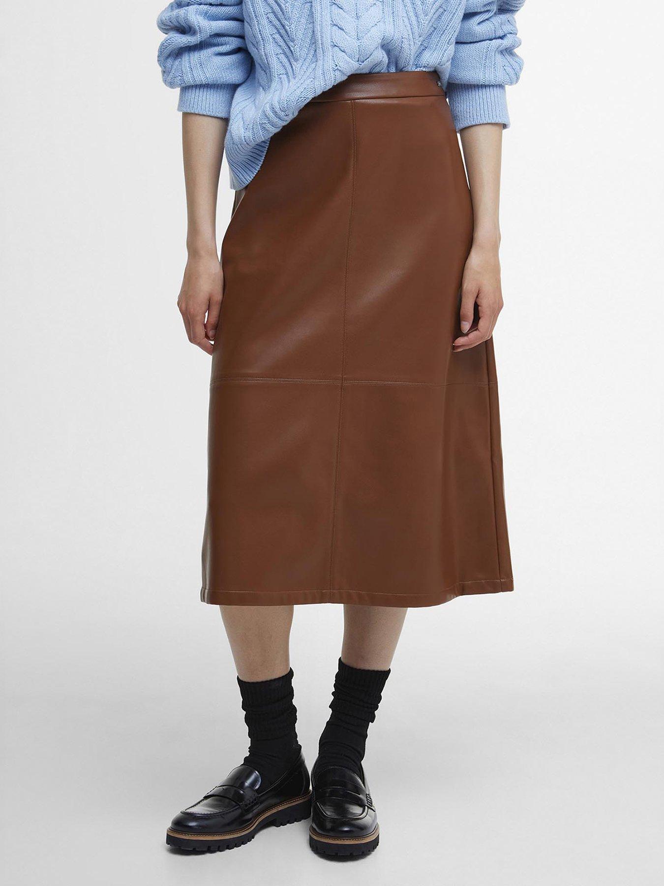 undefined Shelby Midi Skirt - Brown