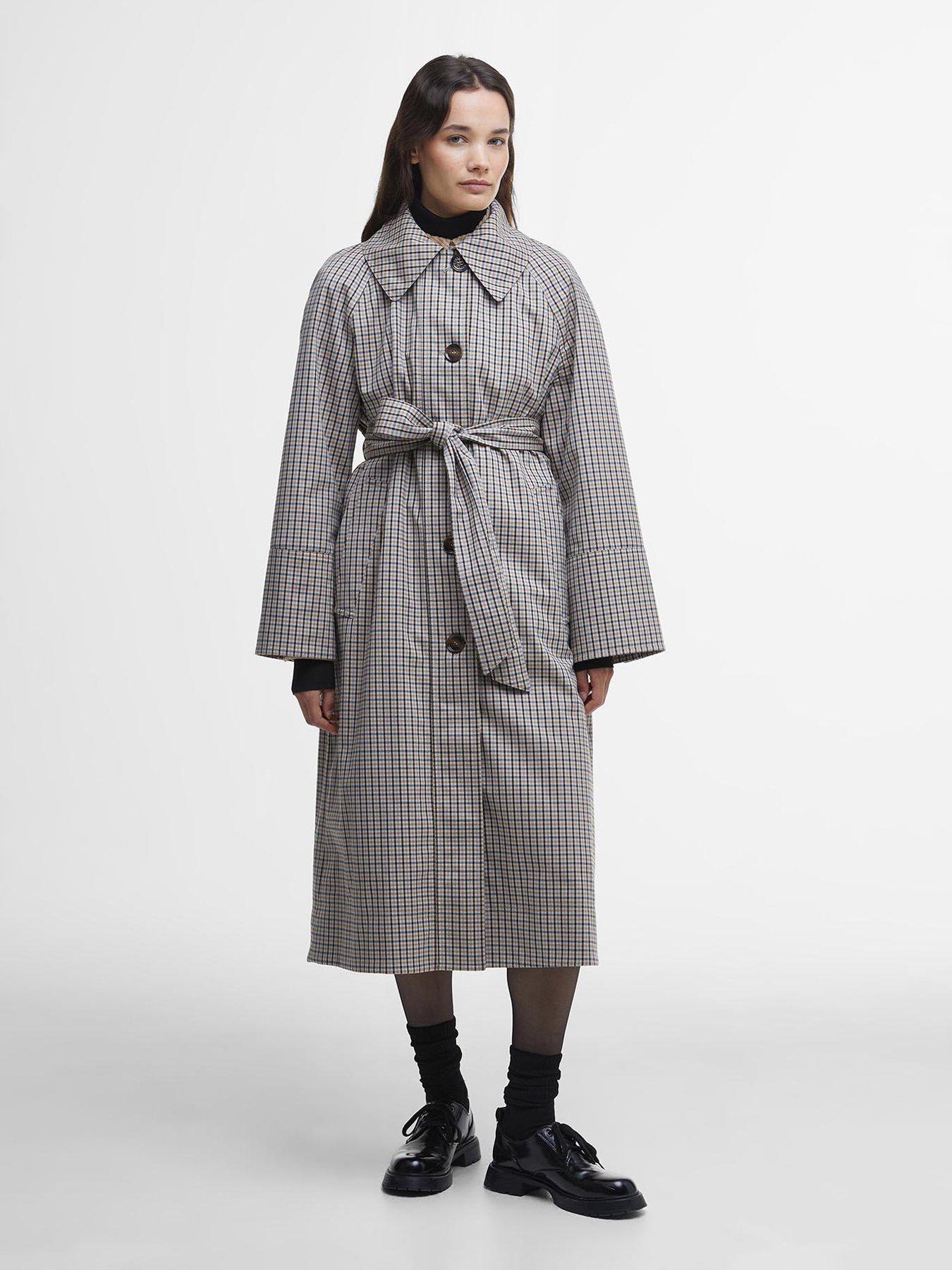 Image of Barbour Beatrix Check Showerproof Trench Coat - Multi