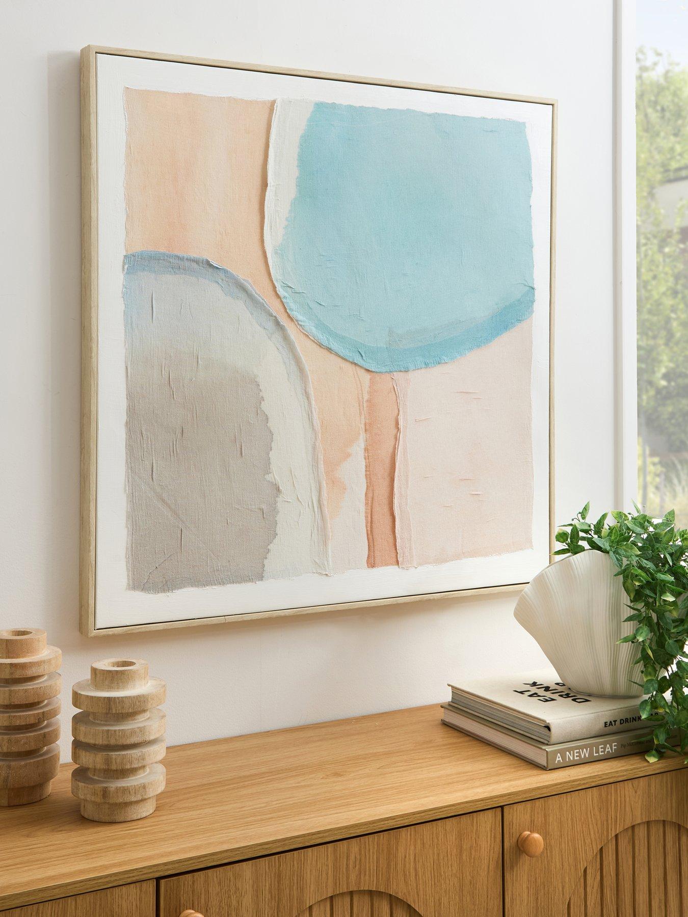 Image of Very Home Abstract Capped Canvas Wall Art with Hand-Finished Embellishments
