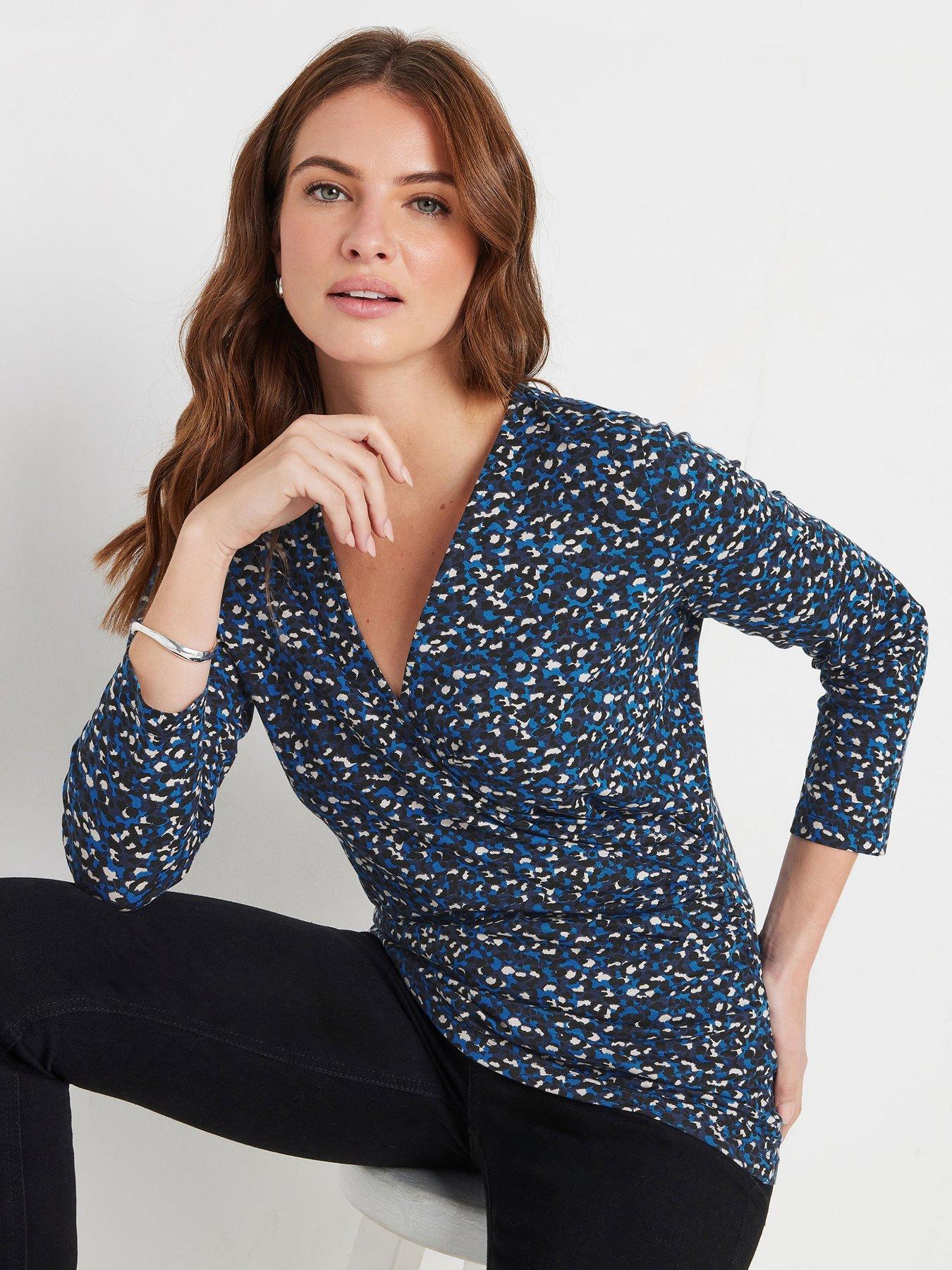 mco-34-sleeve-wrap-top-blueoutfit