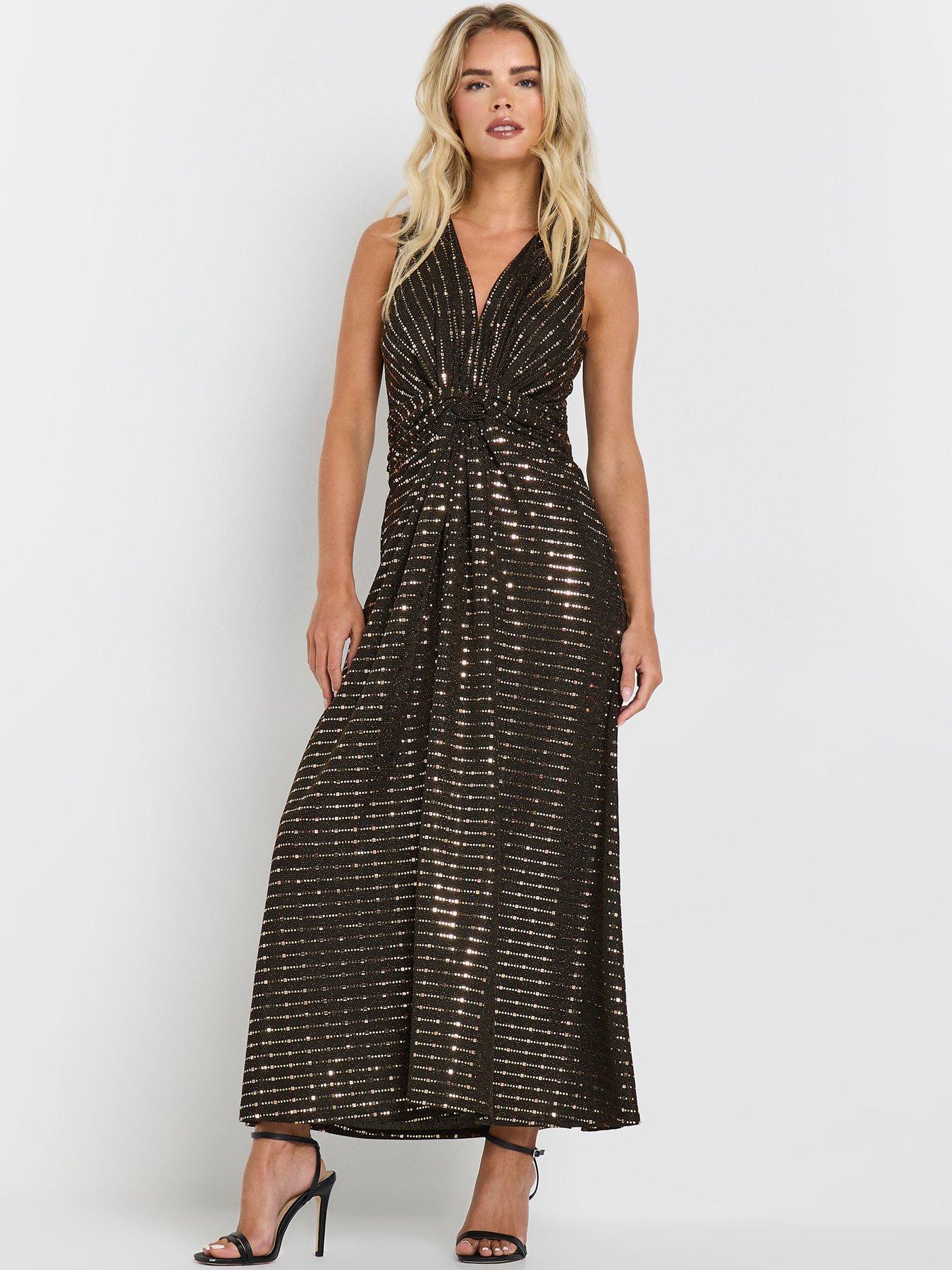 mco-petites-sequin-sleeveless-dress-blackfront