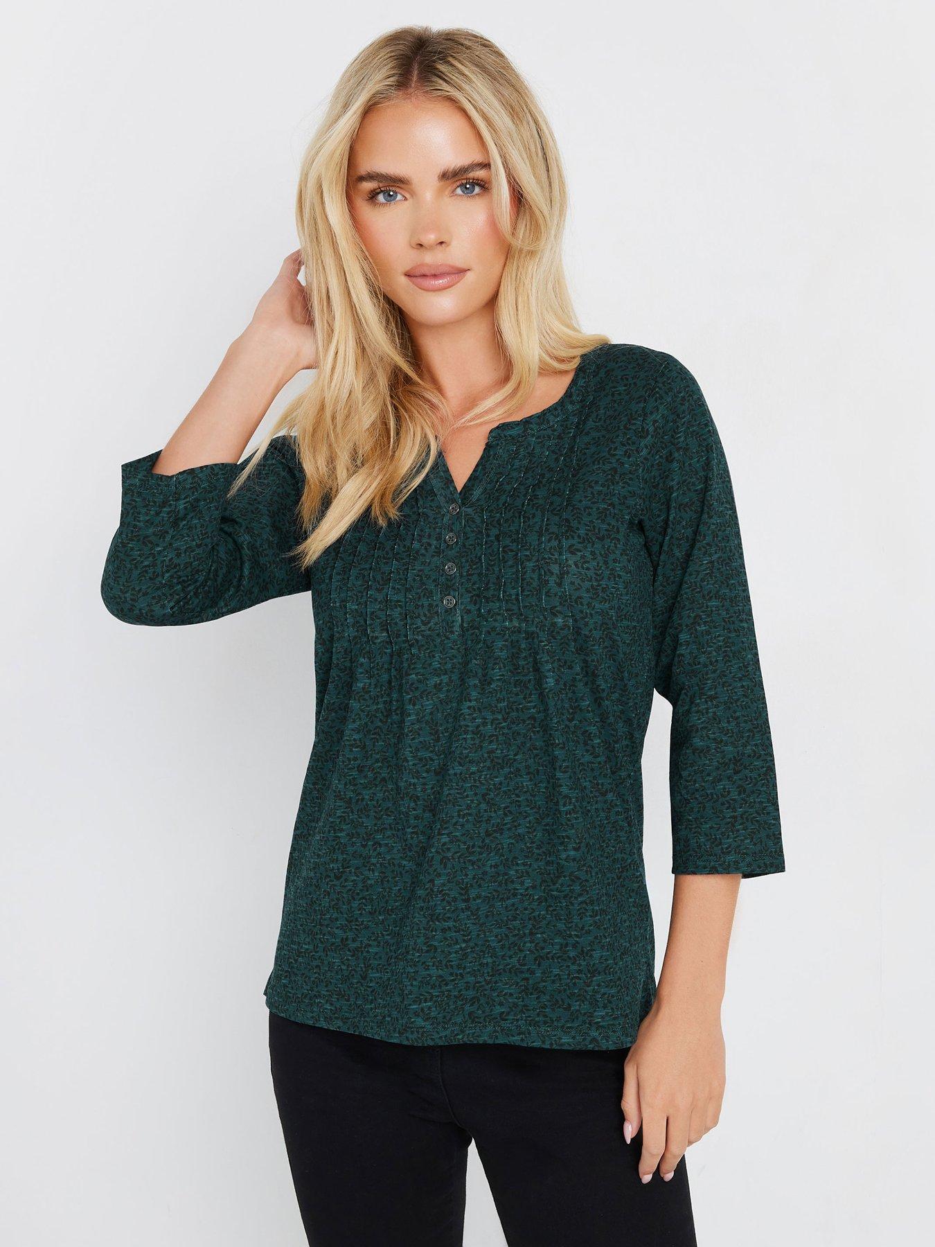 mco-petite-ditsy-34-sleeve-top