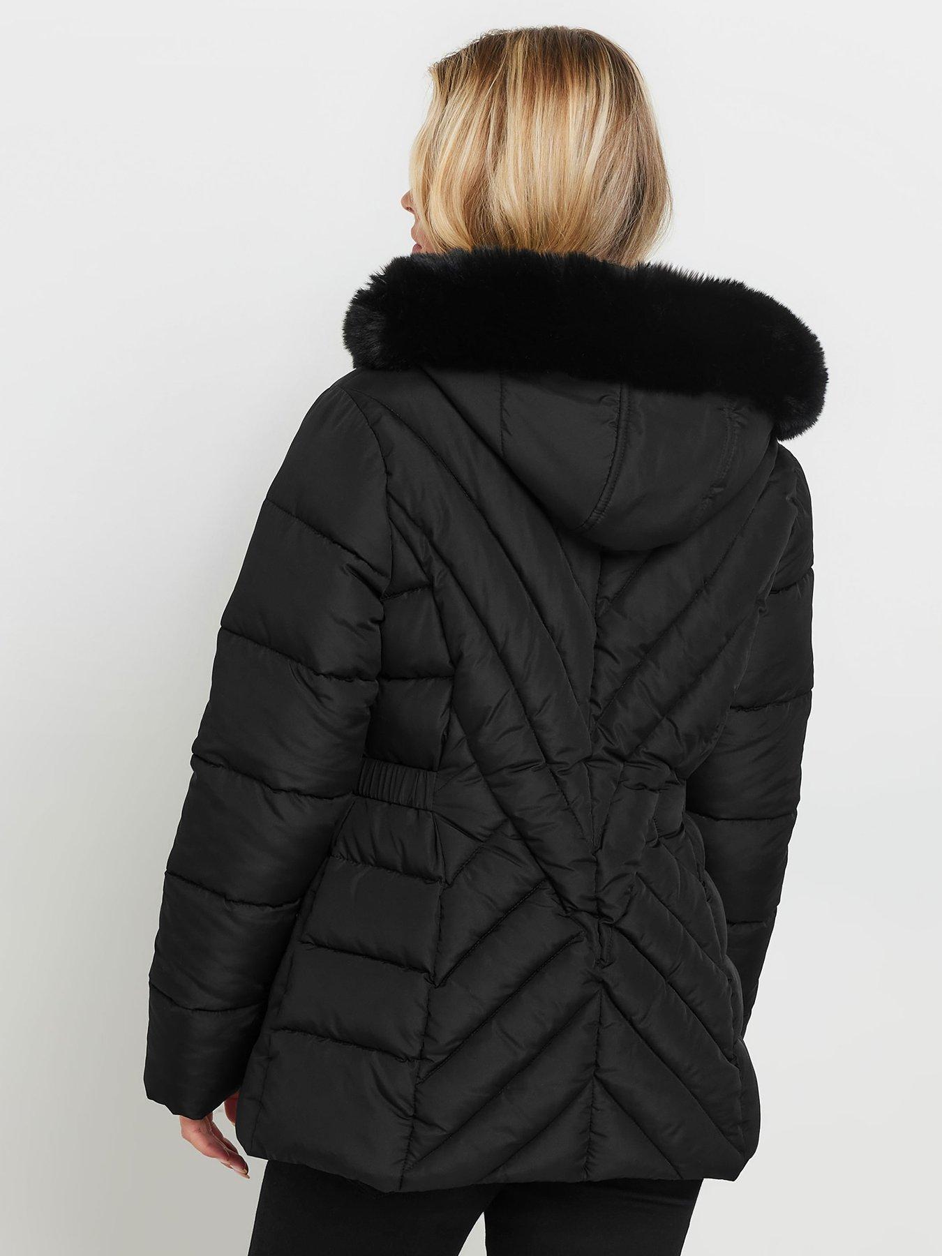 mco-petite-quilted-fur-hooded-coat-blackstillFront