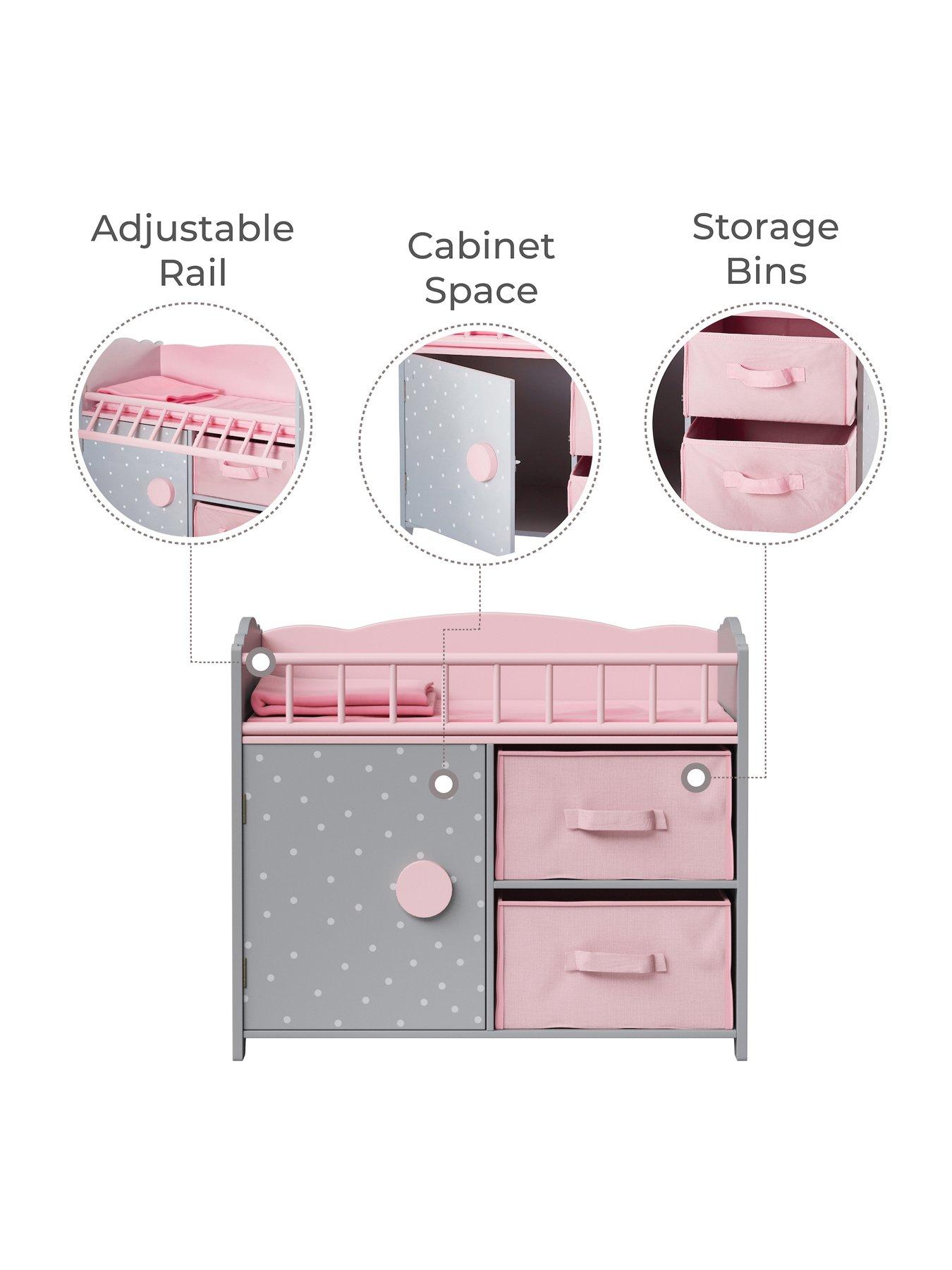 teamson-kids-polka-dots-princess-baby-doll-crib-with-cabinet-and-cubbyoutfit