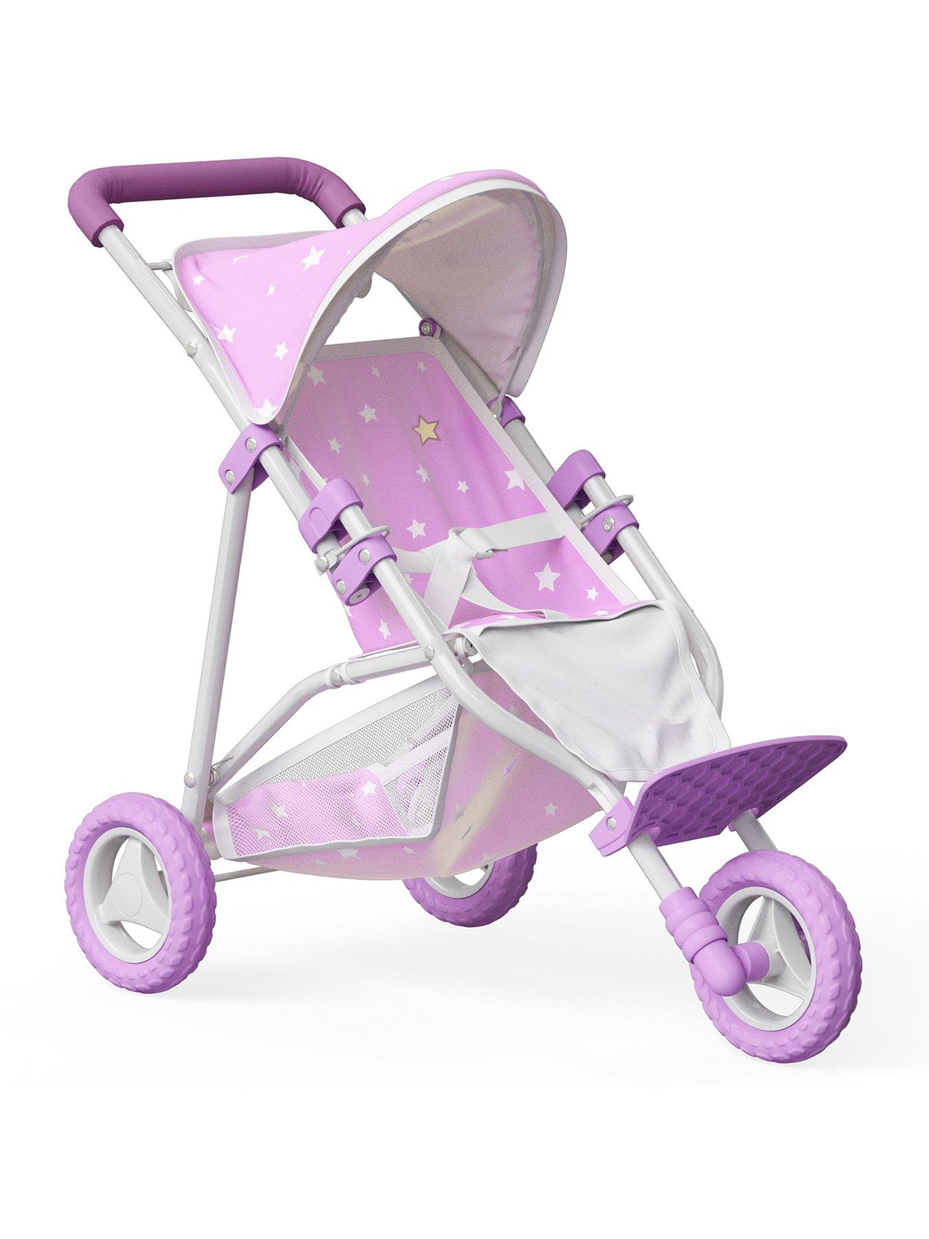undefined Olivia's Little World - Baby Doll Jogging Stroller - Purple / Stars