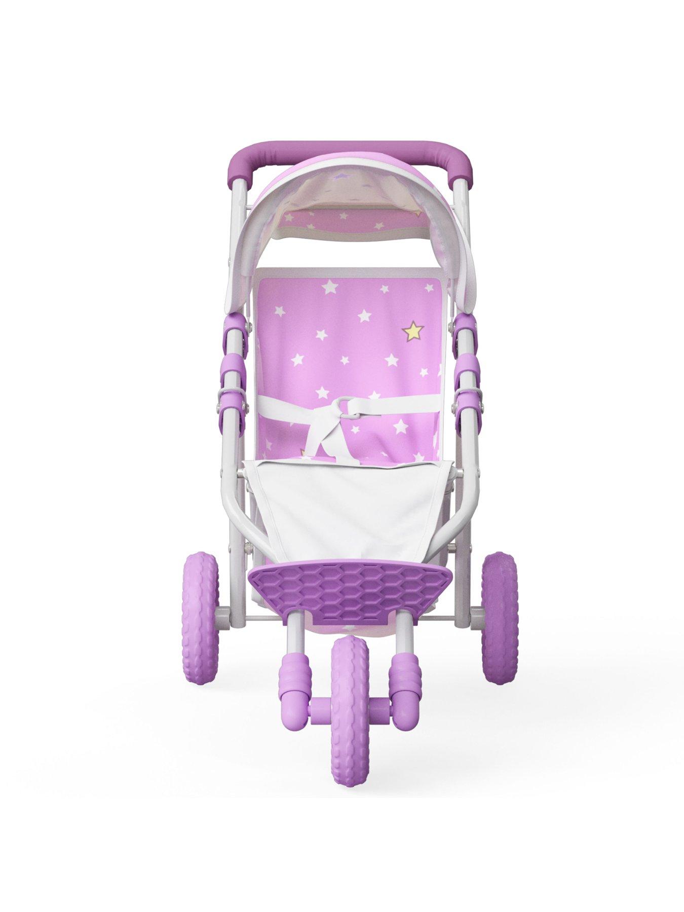 teamson-kids-olivias-little-world-baby-doll-jogging-stroller-purple-starsoutfit