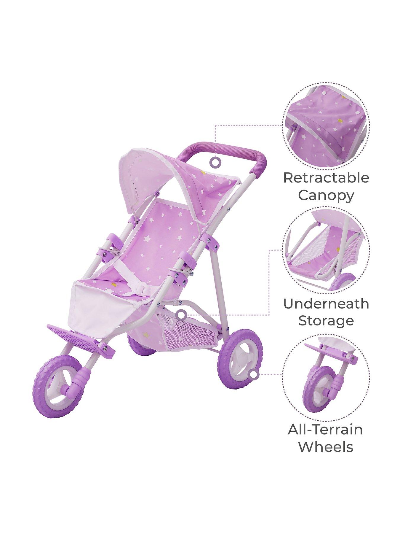 teamson-kids-olivias-little-world-baby-doll-jogging-stroller-purple-starsdetail