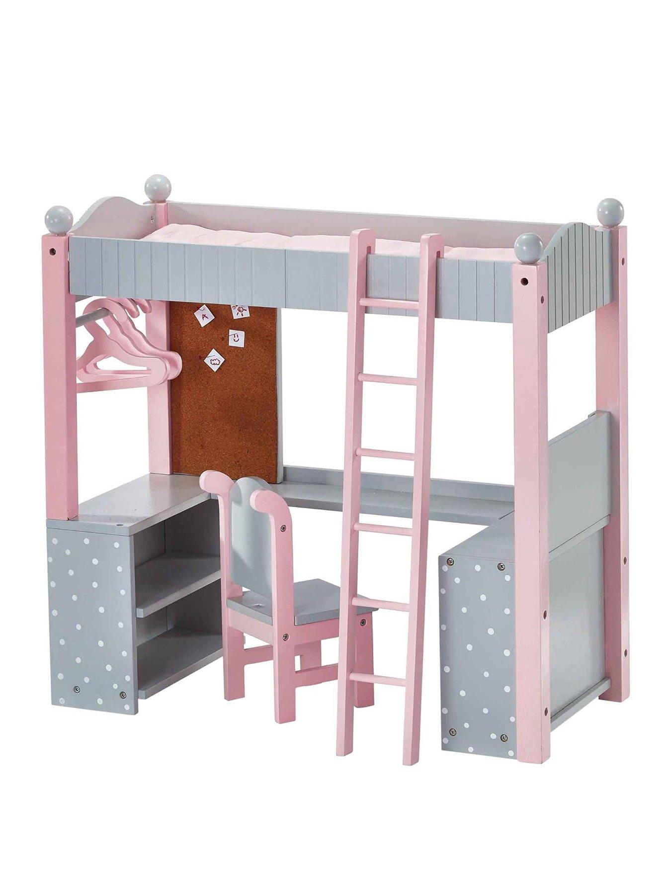 teamson-kids-olivias-little-world-polka-dots-princess-18-doll-college-dorm-double-bunk-desk-grey