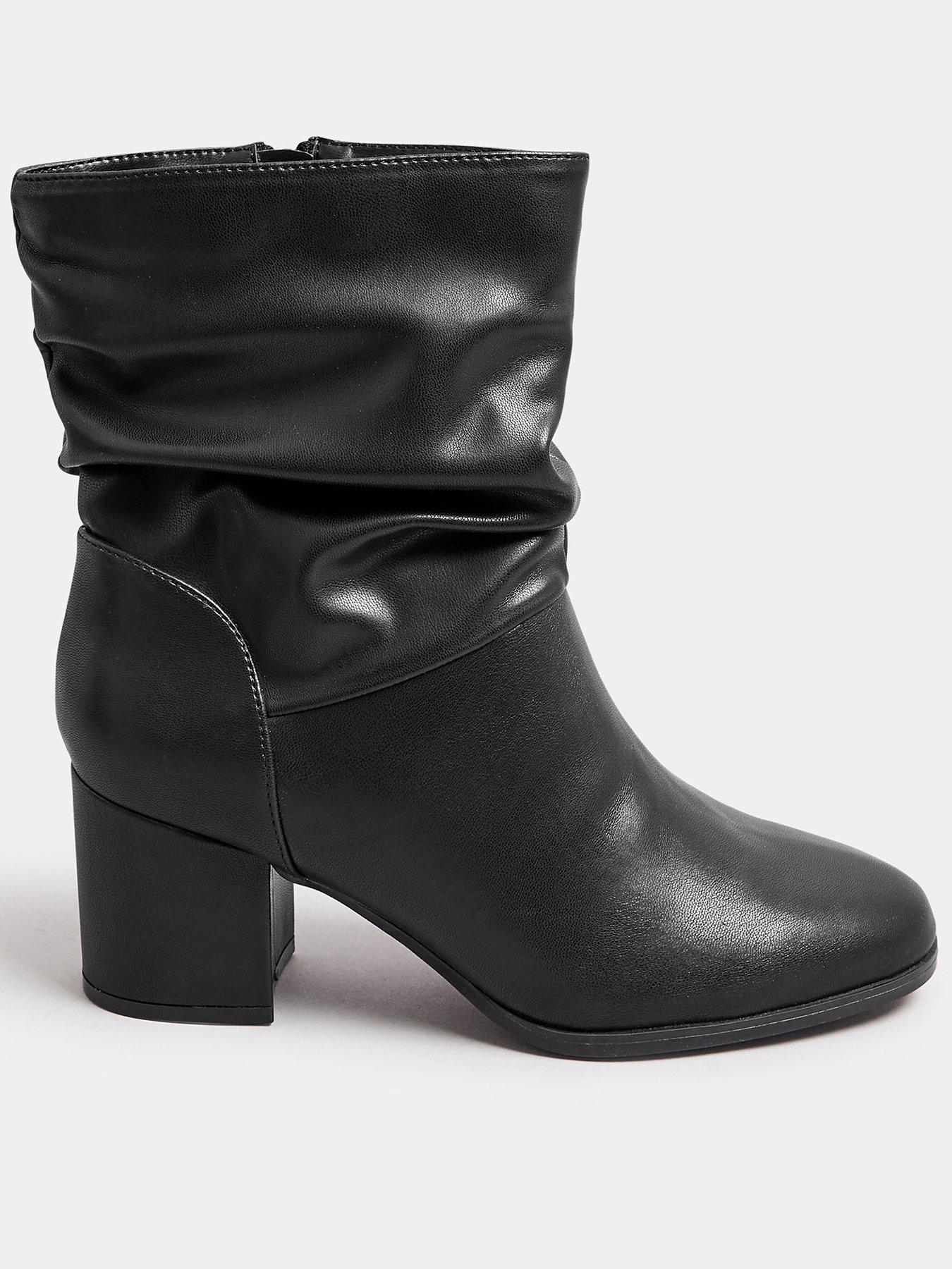 yours-wide-fit-pu-slouch-ankle-boots-black