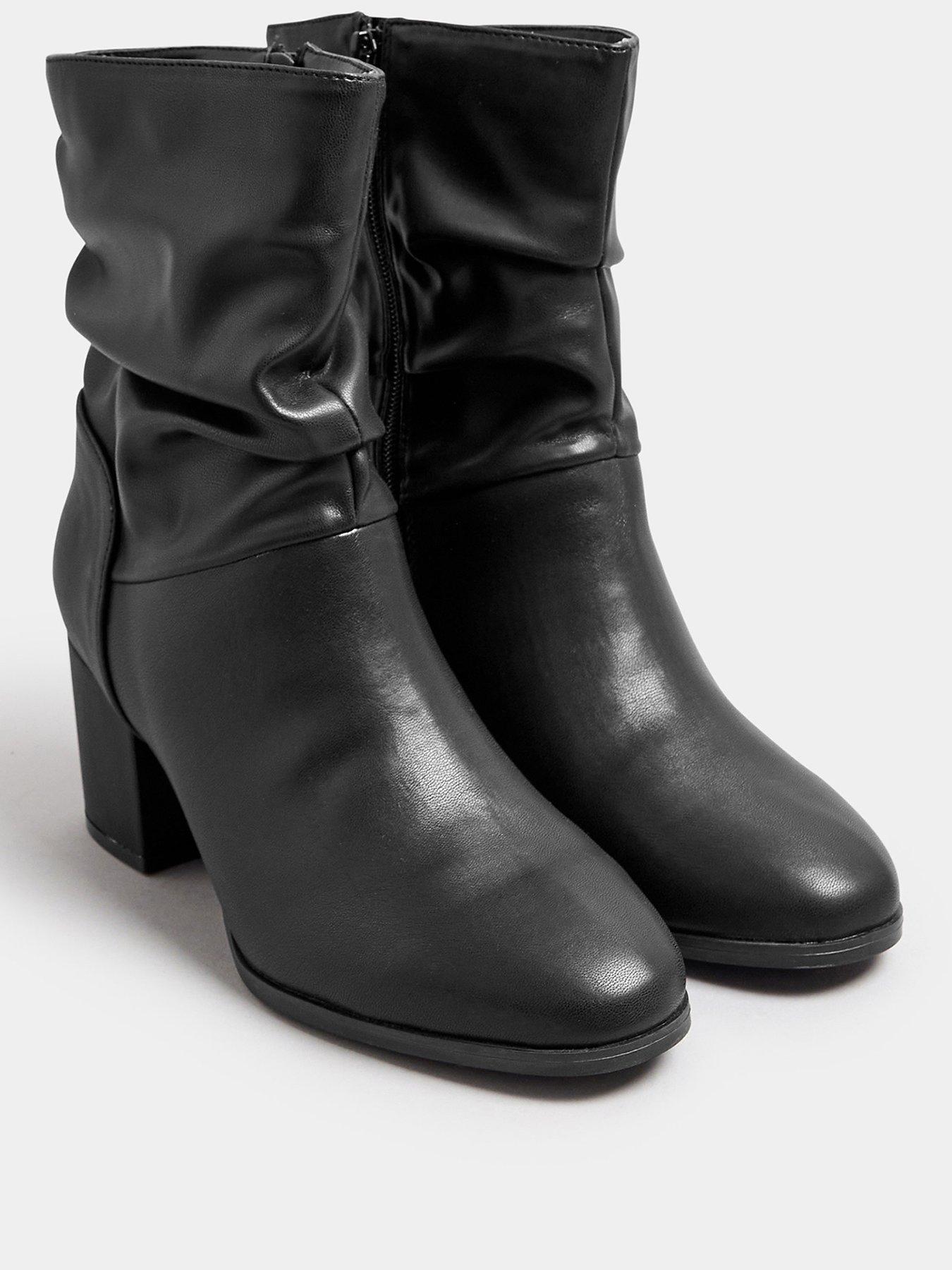 yours-wide-fit-pu-slouch-ankle-boots-blackstillFront