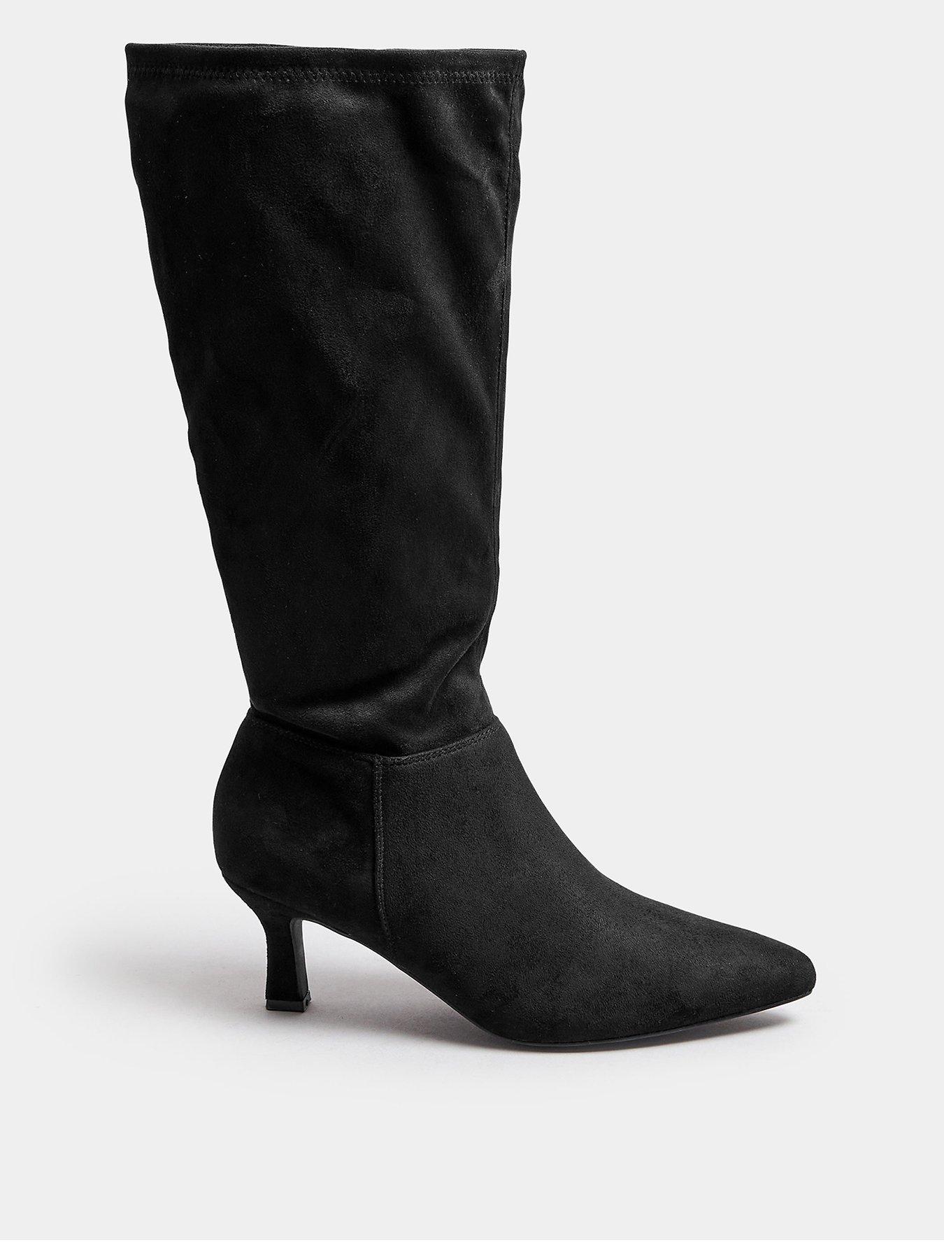 yours-extra-wide-fit-pointed-toe-knee-high-boots-black