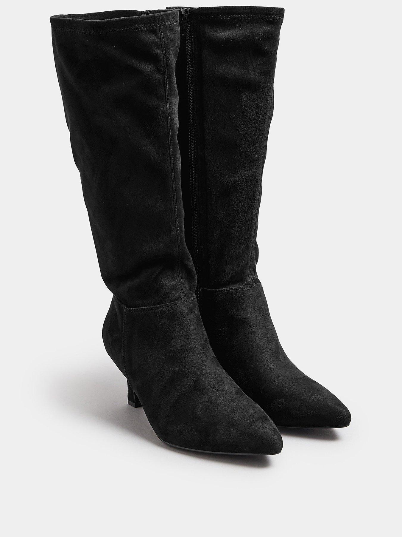 yours-extra-wide-fit-pointed-toe-knee-high-boots-blackstillFront