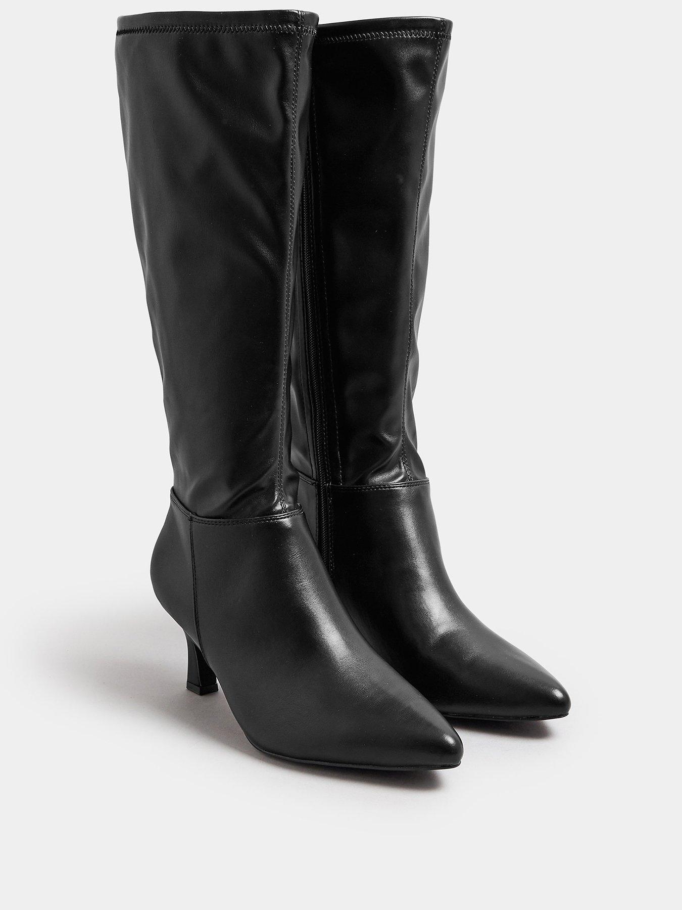 yours-extra-wide-fit-pu-pointed-toe-knee-high-boots-blackstillFront