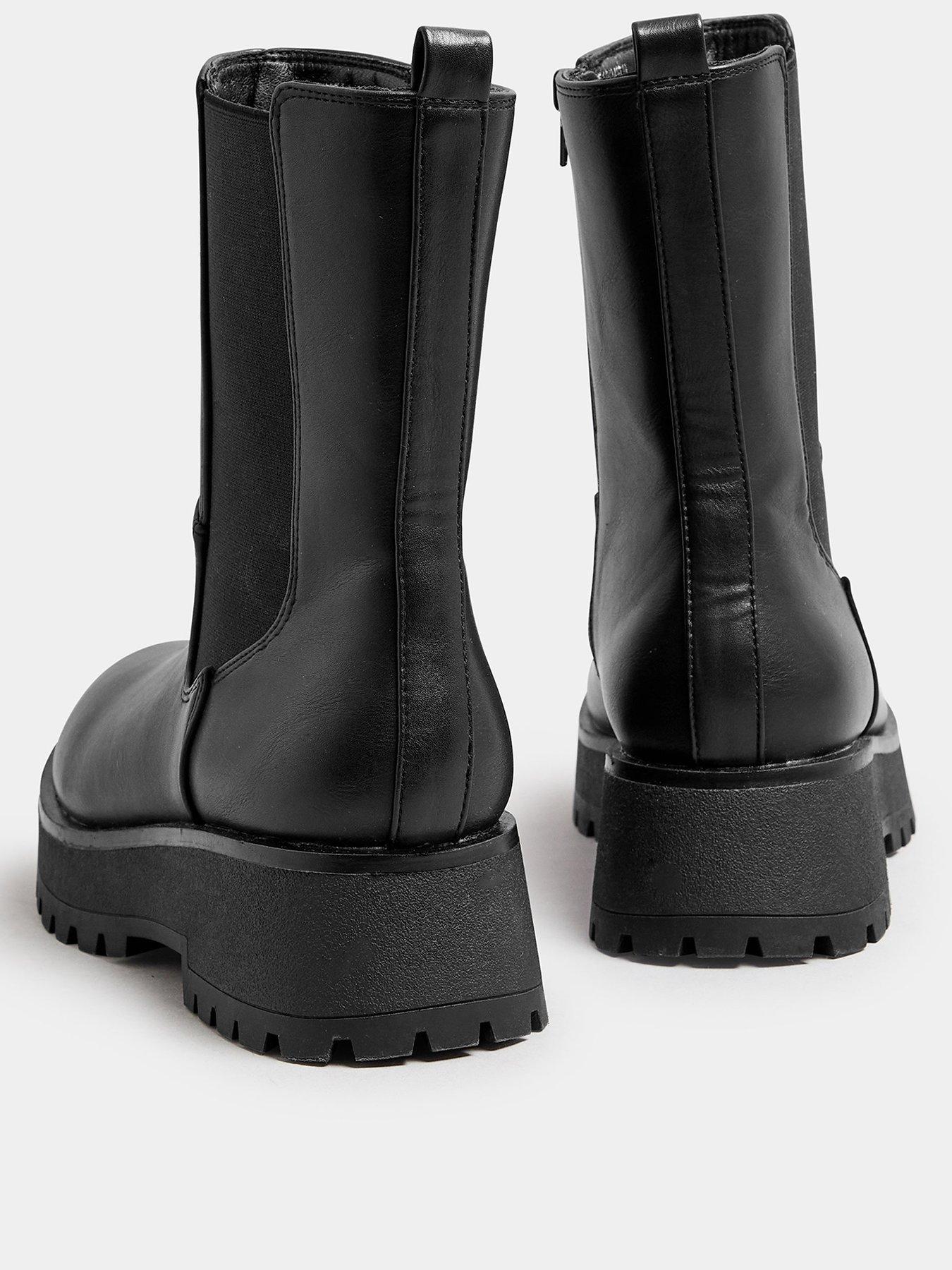 Image 3 of 4 of Yours Extra Wide Fit Chunky Wedge Chelsea Boot - Black