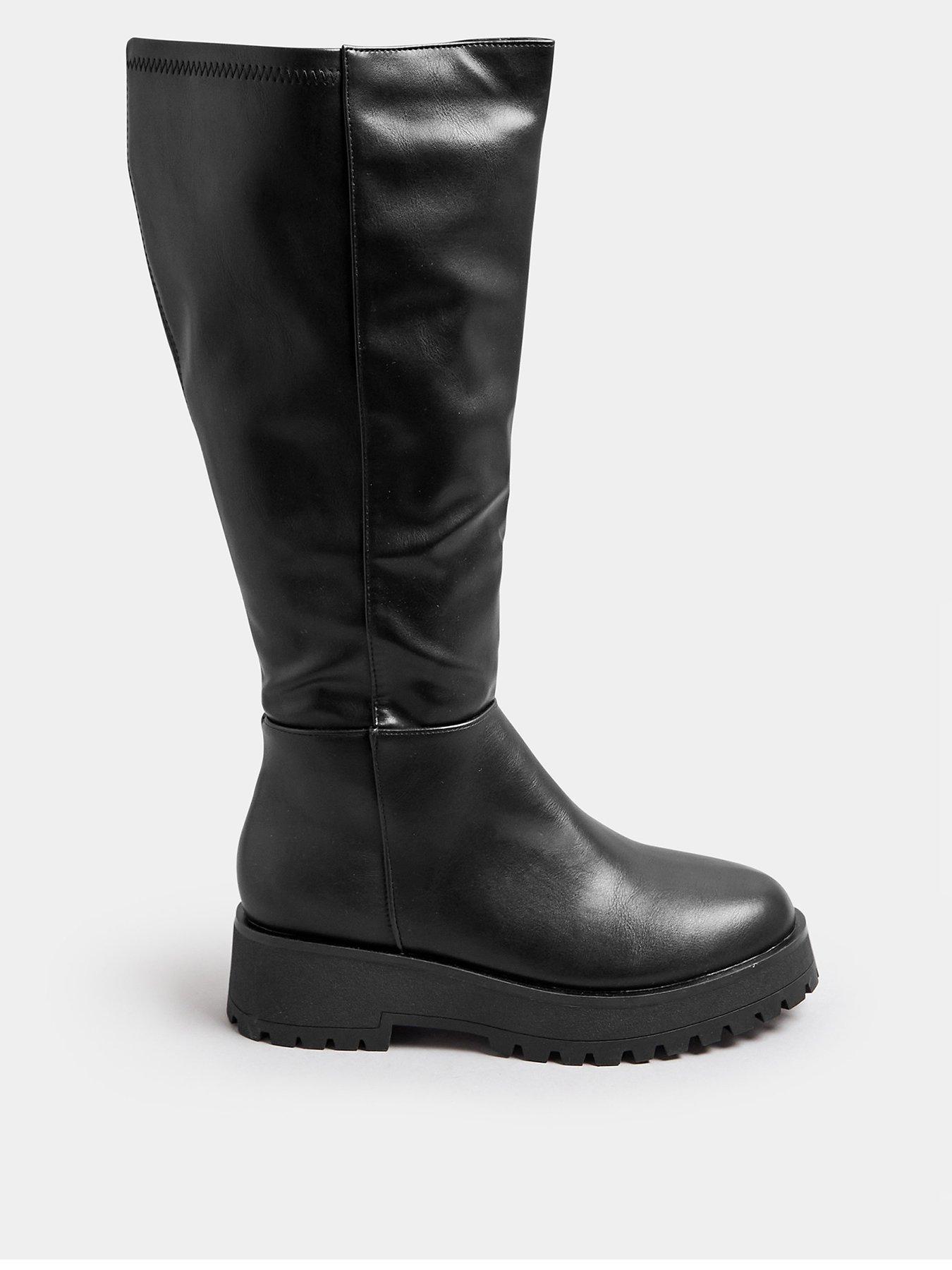 yours-extra-wide-fit-wedge-knee-high-boots-black