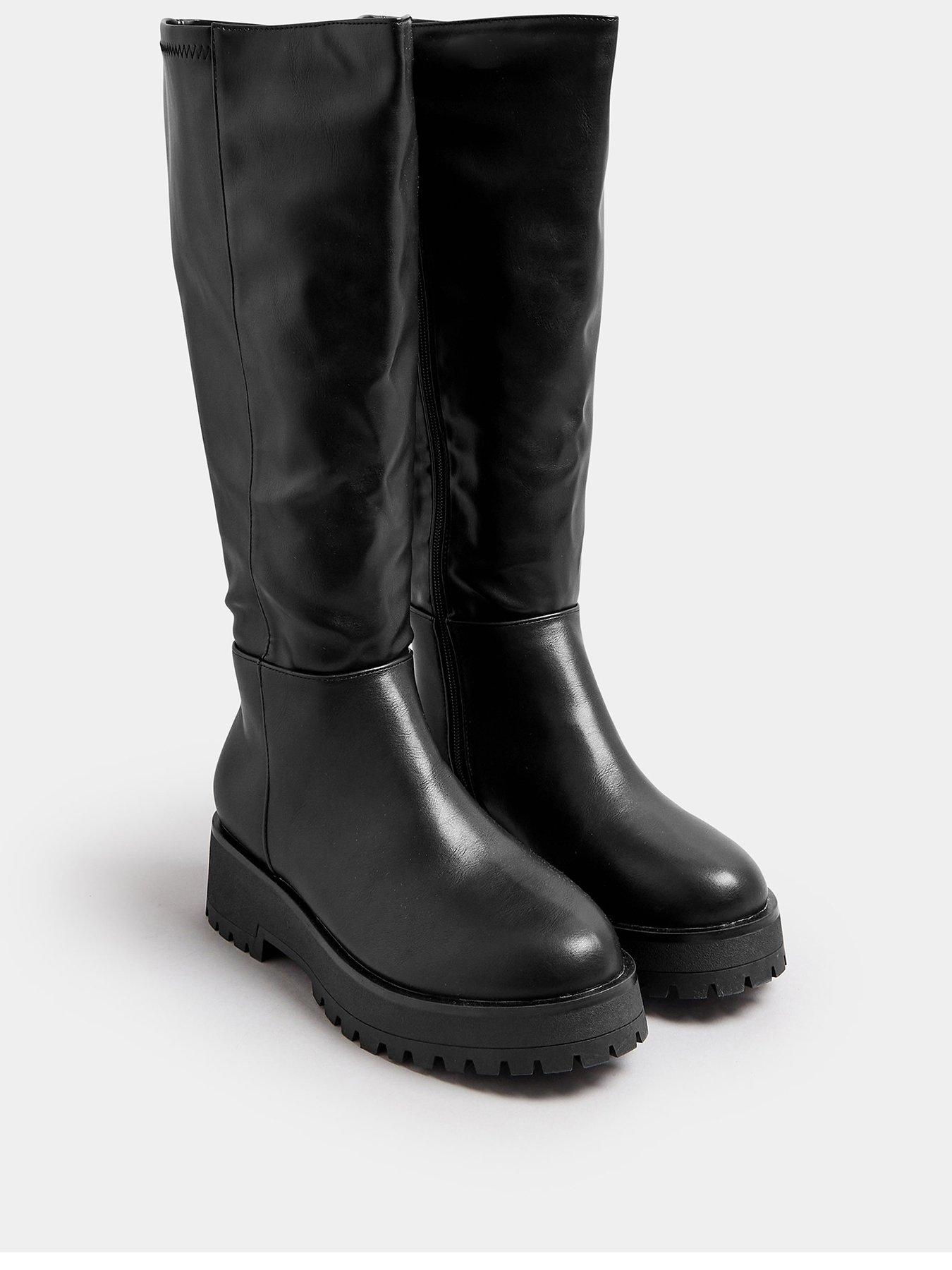 yours-extra-wide-fit-wedge-knee-high-boots-blackstillFront