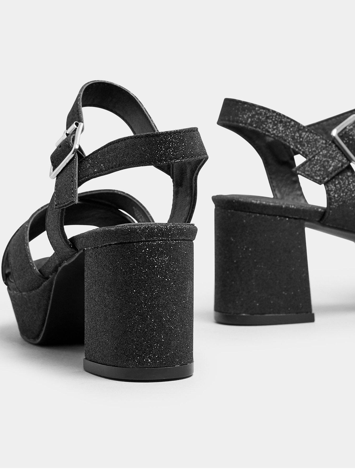 yours-extra-wide-fit-glitter-cross-over-strap-heels-blackback