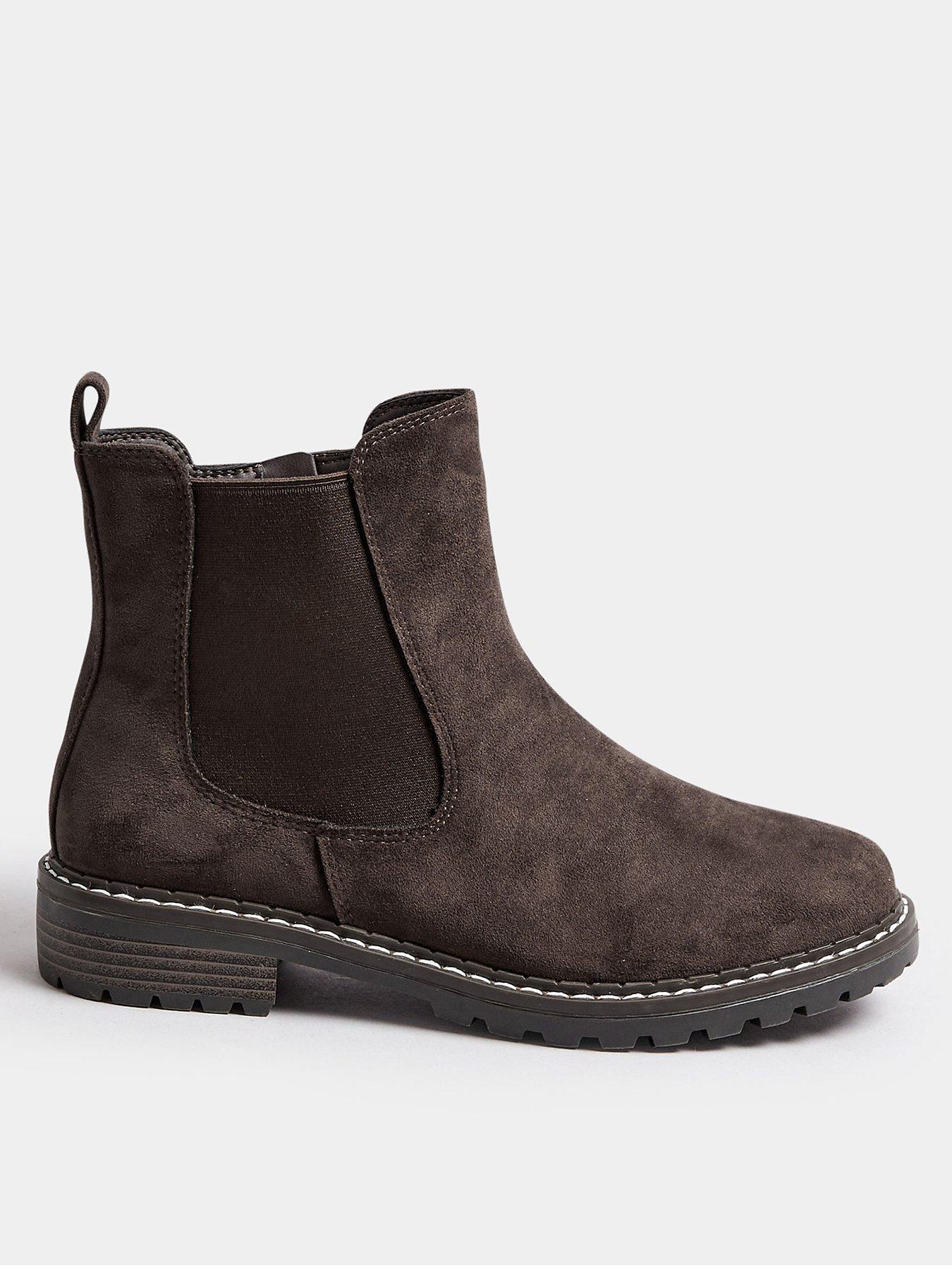 Yours Faux Suede Chelsea Boots In Extra Wide EEE Fit - Brown