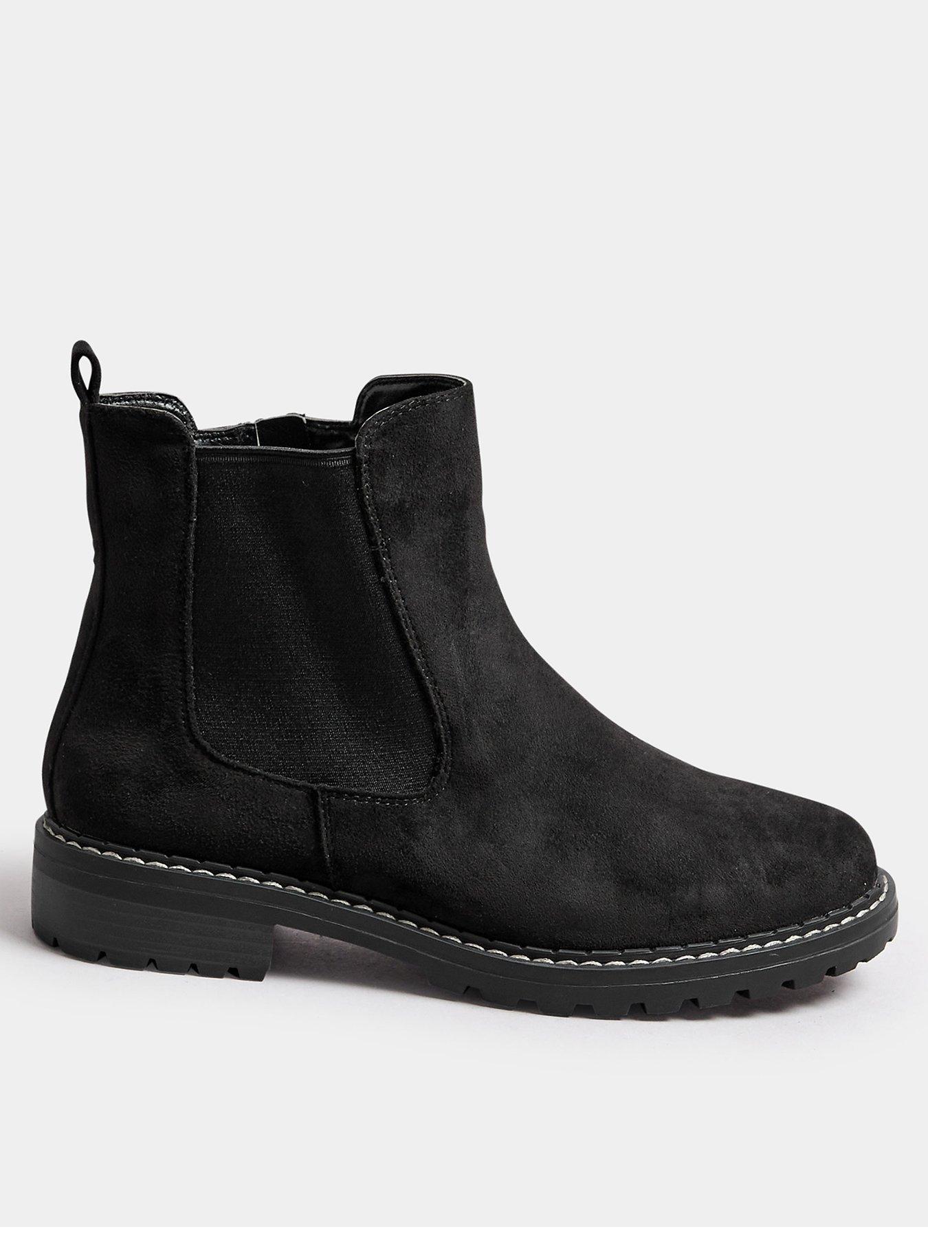 Yours Faux Suede Chelsea Boots In Extra Wide EEE Fit - Black