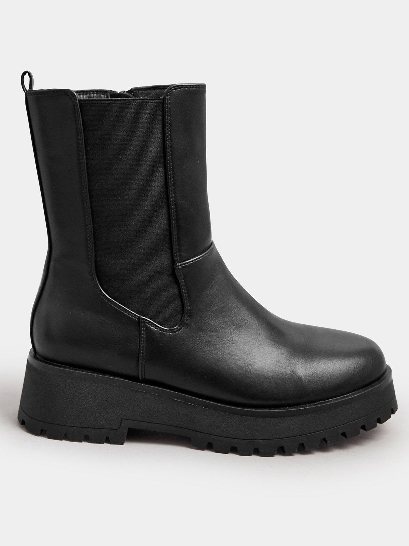 Yours Wide Fit Chunky Wedge Chelsea Boot - Black