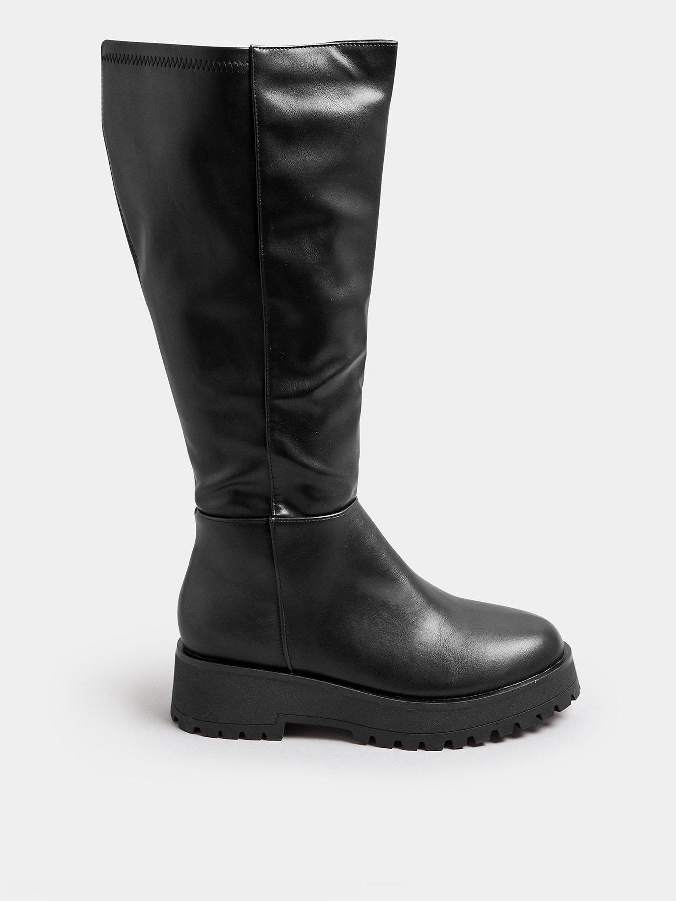 yours-wide-fit-wedge-knee-high-boot-blackfront