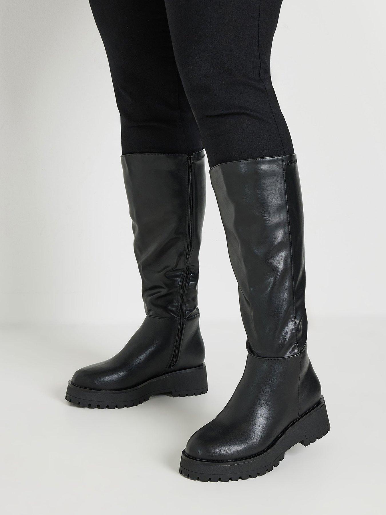 yours-wide-fit-wedge-knee-high-boot-blackoutfit