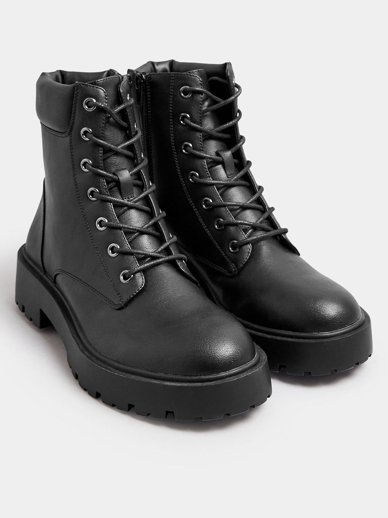 yours-wide-fit-chunky-lace-up-boots-blackstillFront