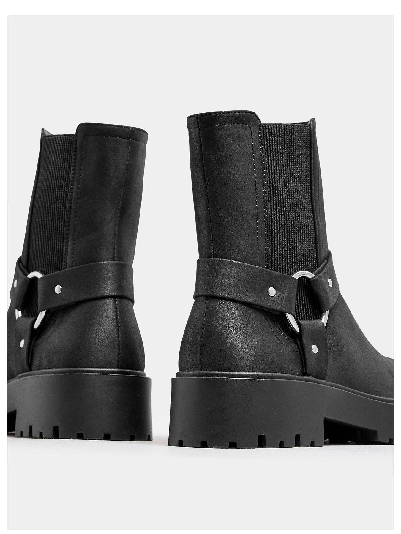 yours-wide-fit-chunky-biker-chelsea-boots-blackstillFront