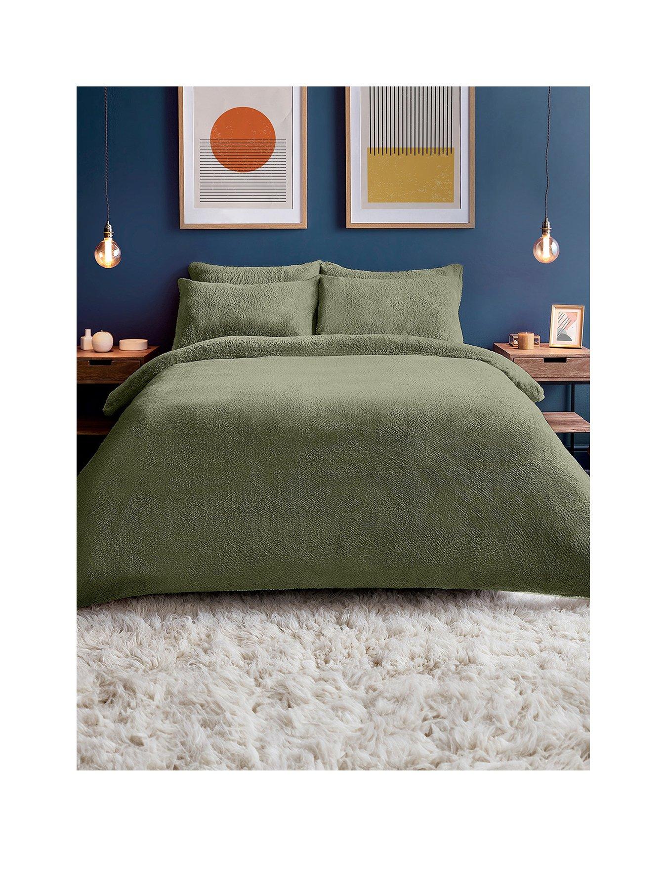 silentnight-teddy-fleece-duvet-set-sage-king