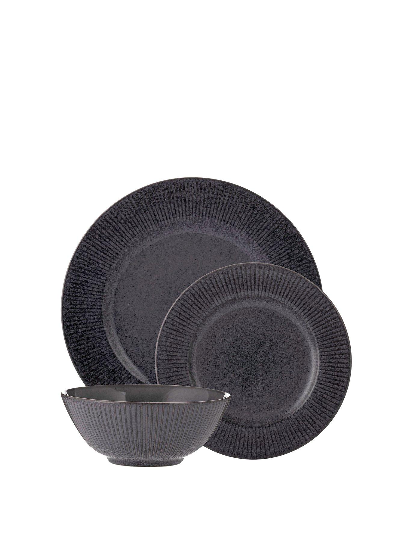 Image 2 of 4 of Mason Cash Reactive Linear 12 Piece Dinnerset - Black