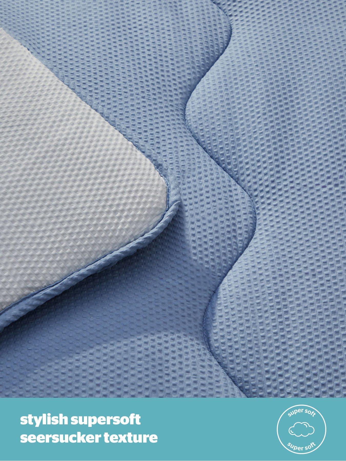 Image 3 of 7 of Silentnight Seersucker Coverless Duvet And Pillowcase Set - 10.5 Tog - Grey/blue - Double