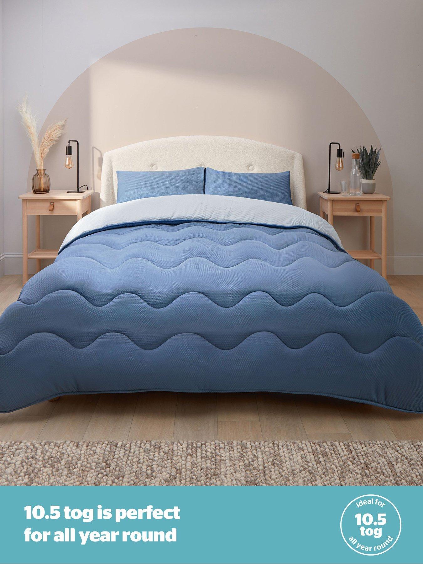 Image 5 of 7 of Silentnight Seersucker Coverless Duvet And Pillowcase Set - 10.5 Tog - Grey/blue - Double
