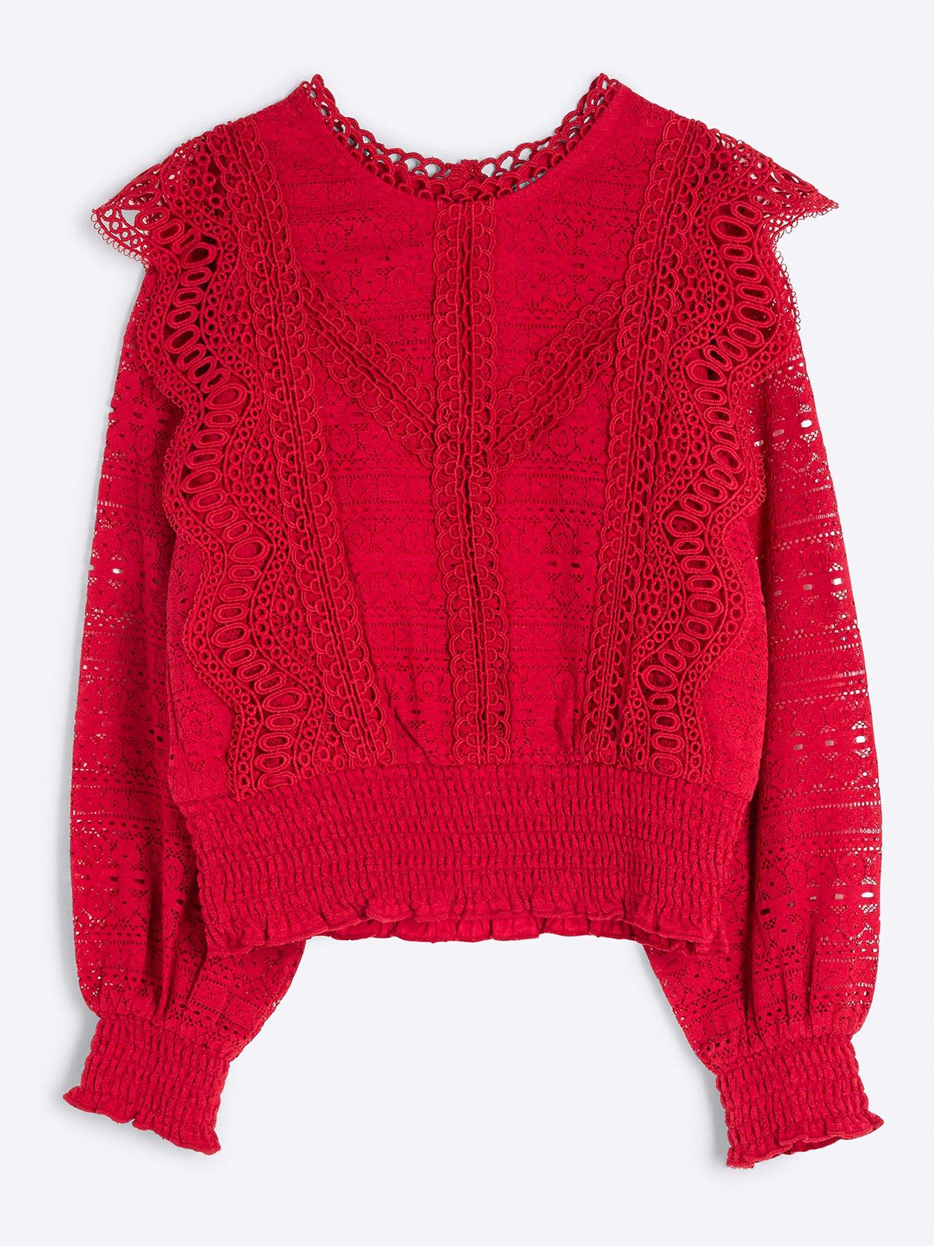 river-island-girls-lace-blouse-red