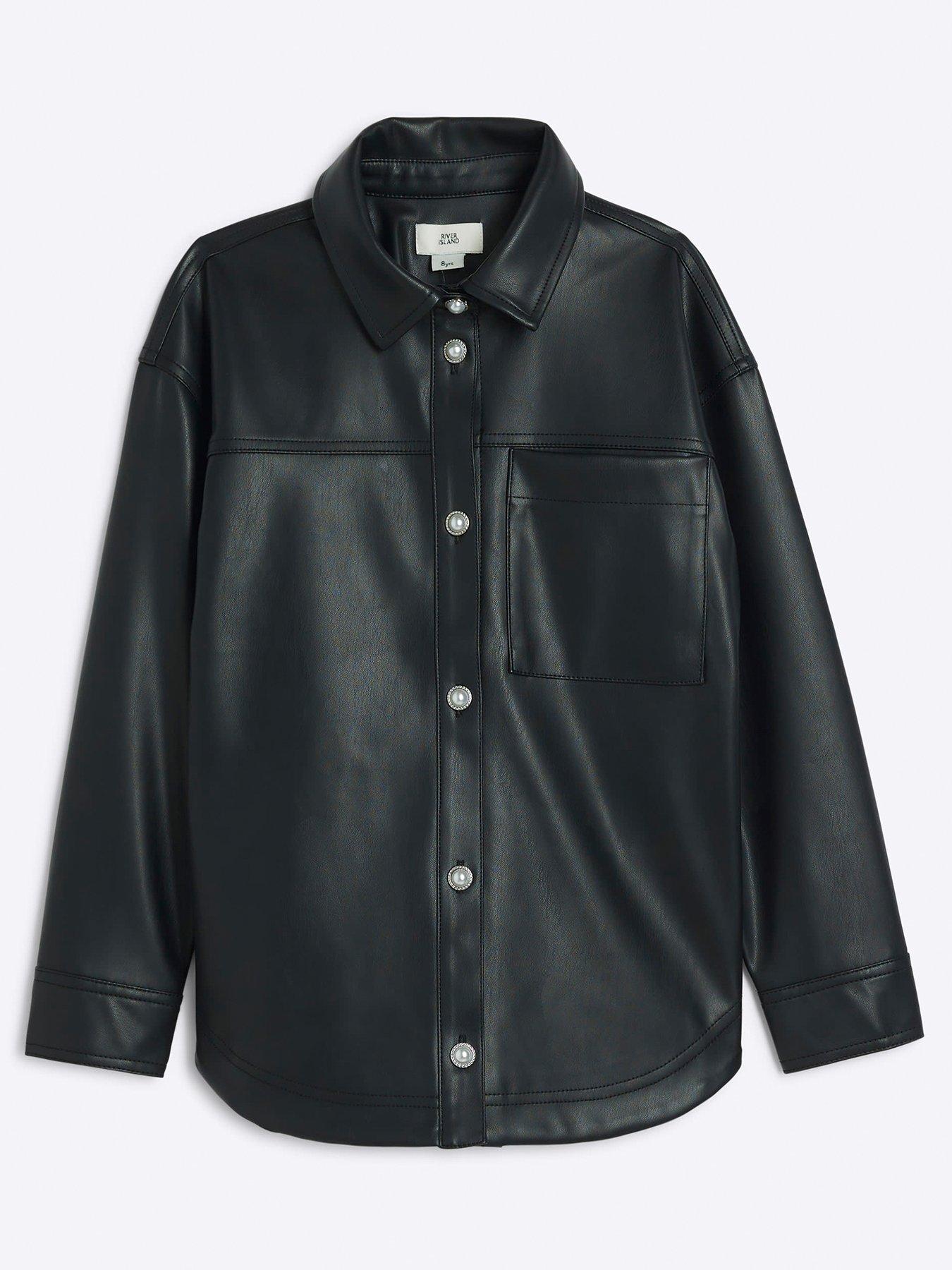 river-island-faux-leather-overshirt-black