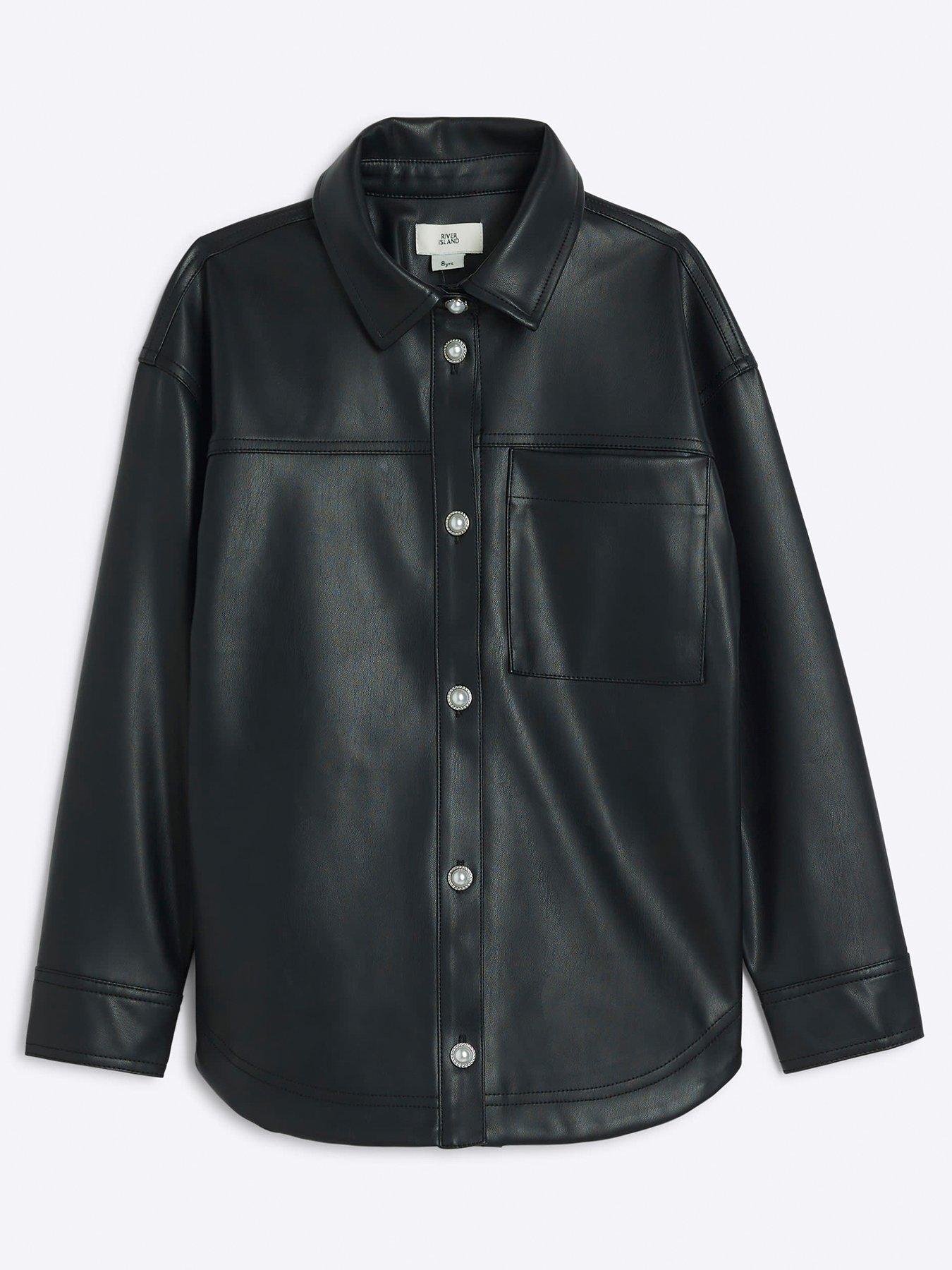 river-island-faux-leather-overshirt-blackfront