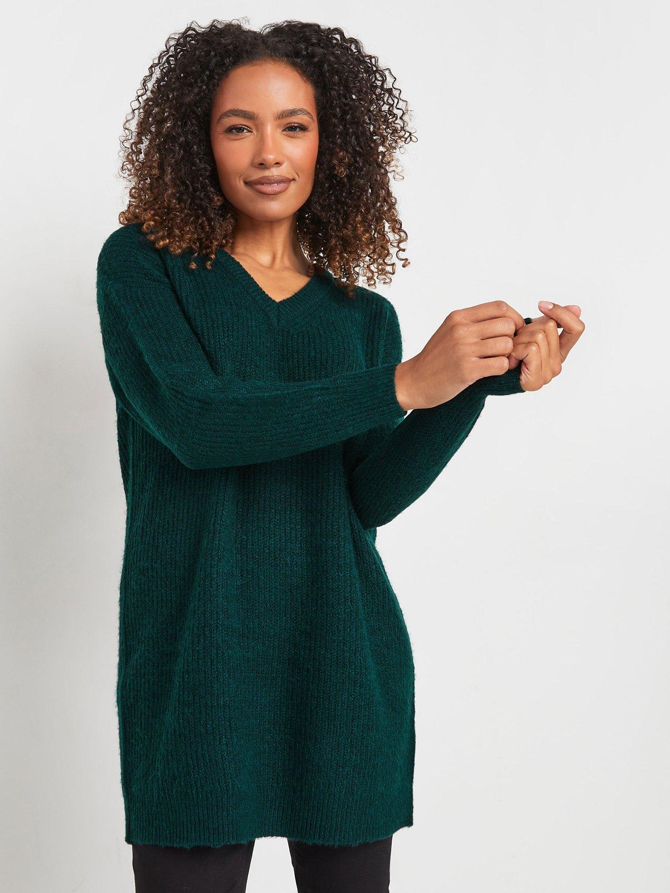 mco-knitted-v-neck-longline-jumper-teal-blue