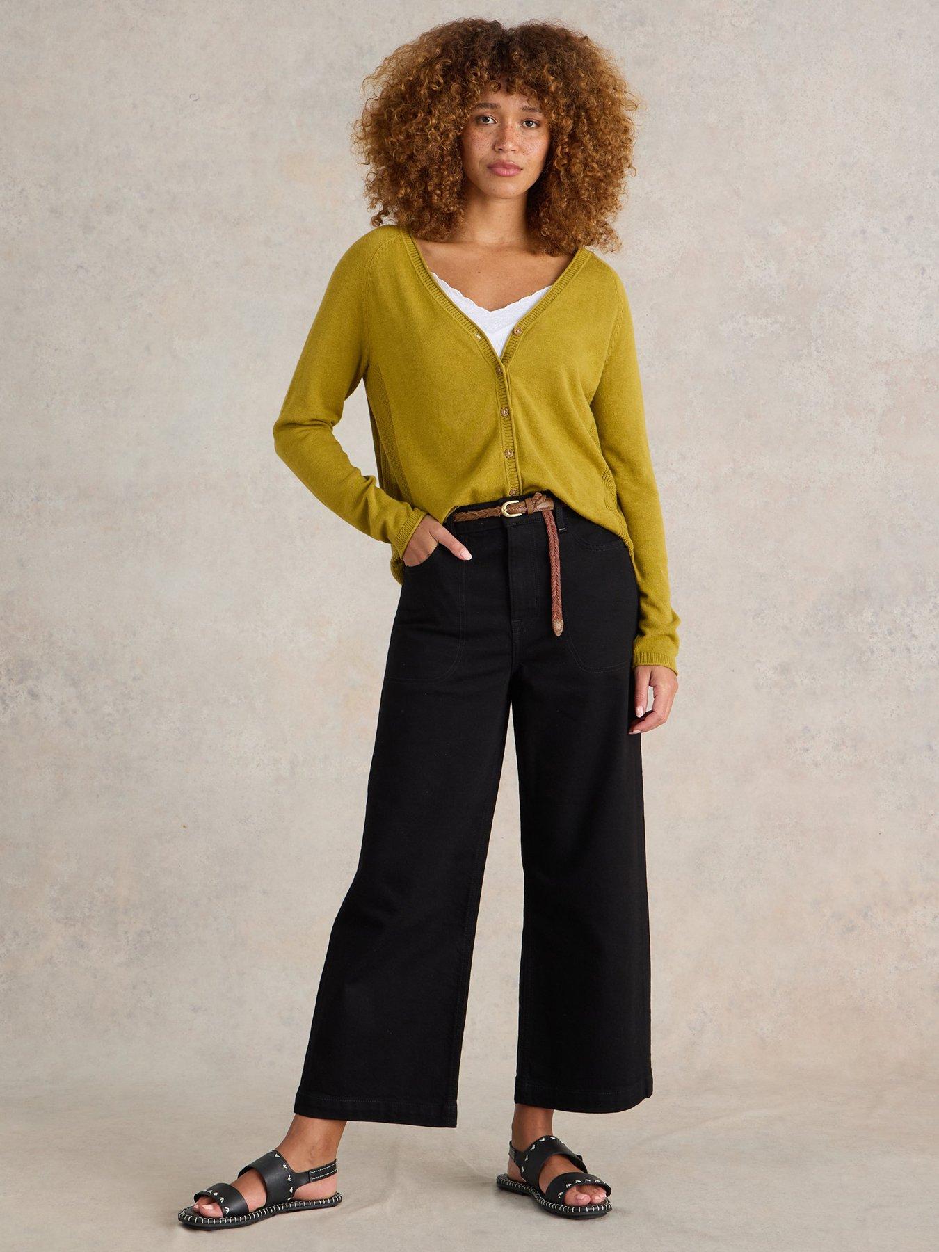 White Stuff Tia Wide Leg Crop Jean - Black
