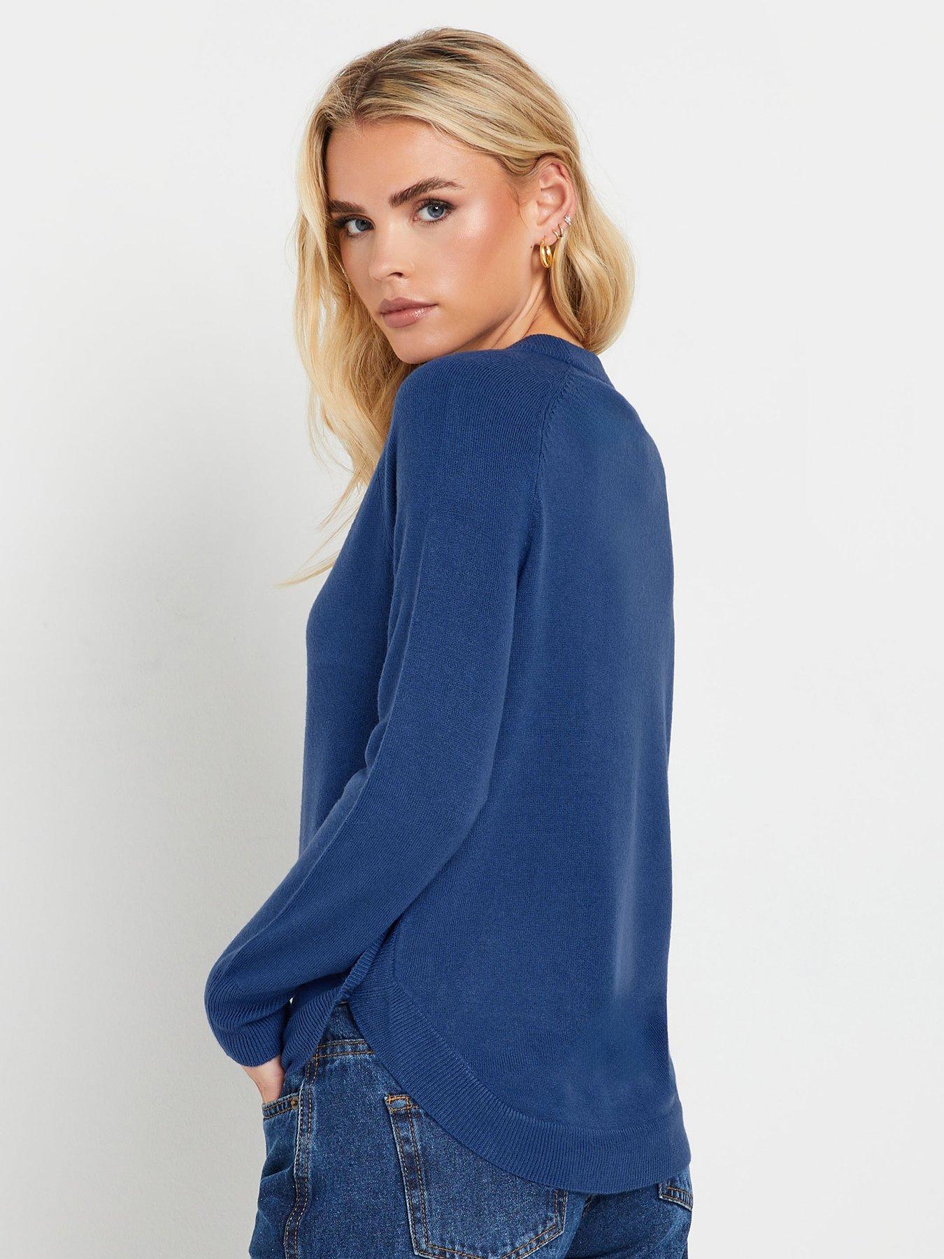 pixiegirl-petite-button-side-jumper-bluestillFront