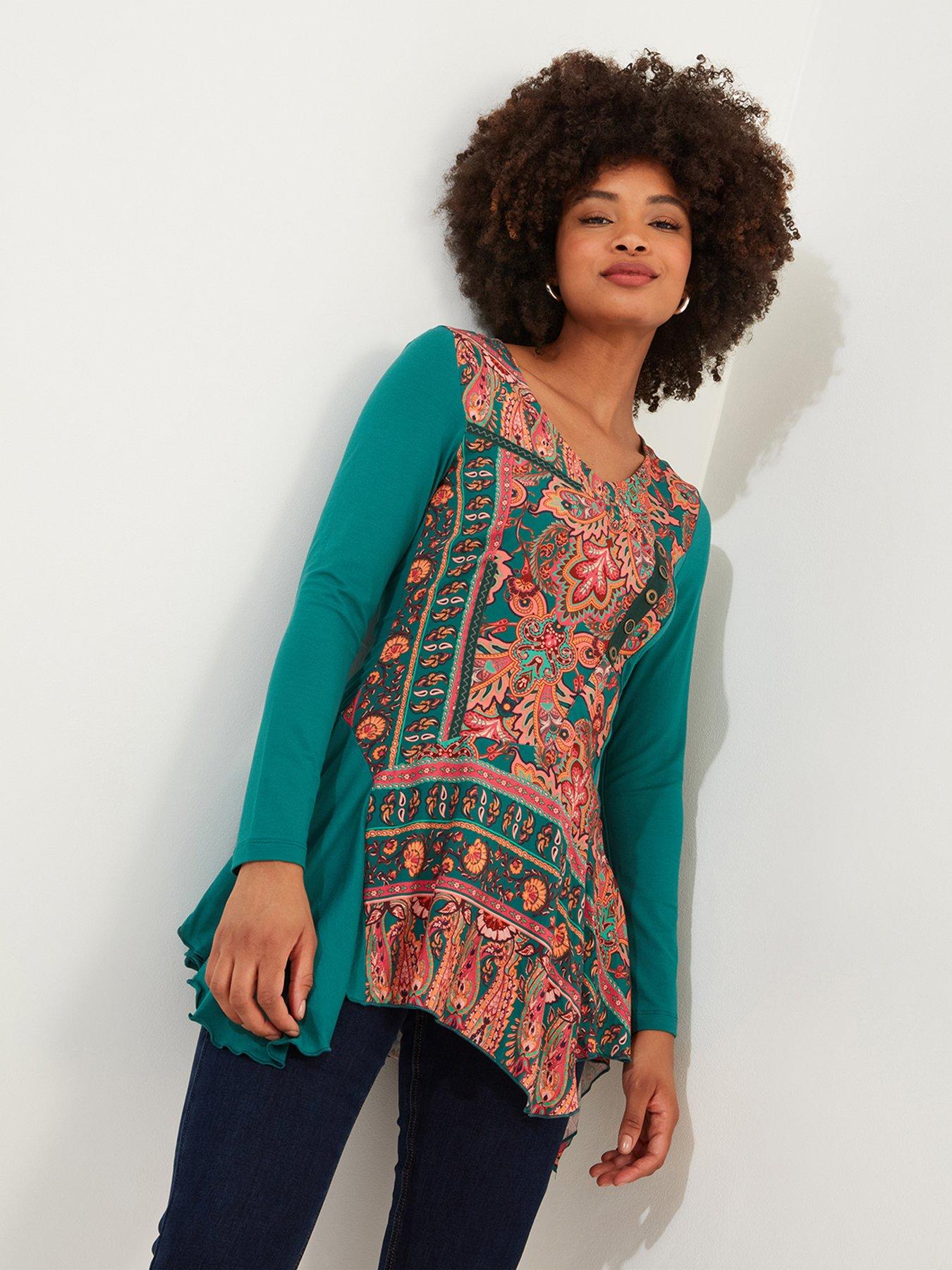 joe-browns-statement-printed-jersey-tunic--green