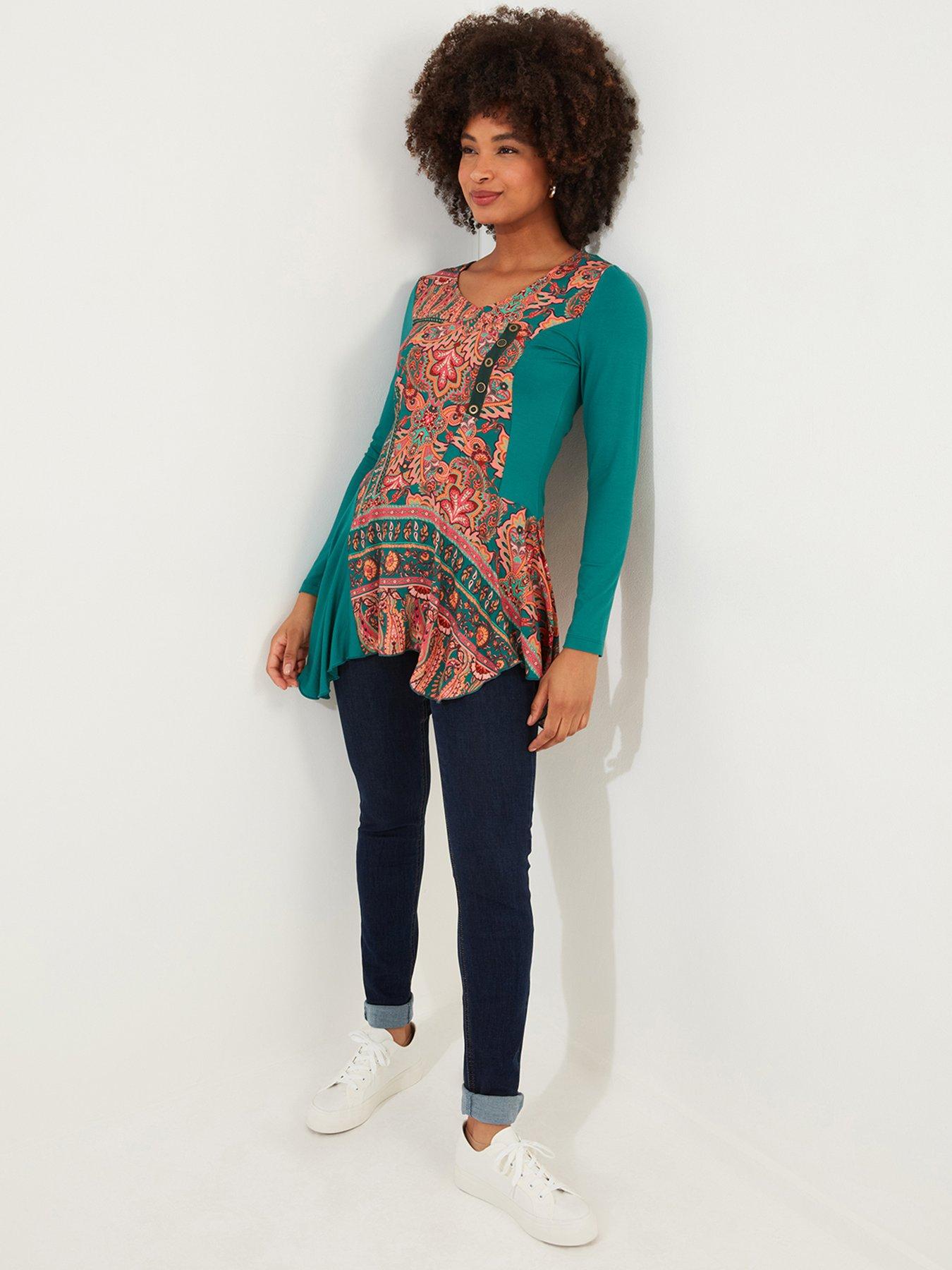 joe-browns-statement-printed-jersey-tunic--greenstillFront