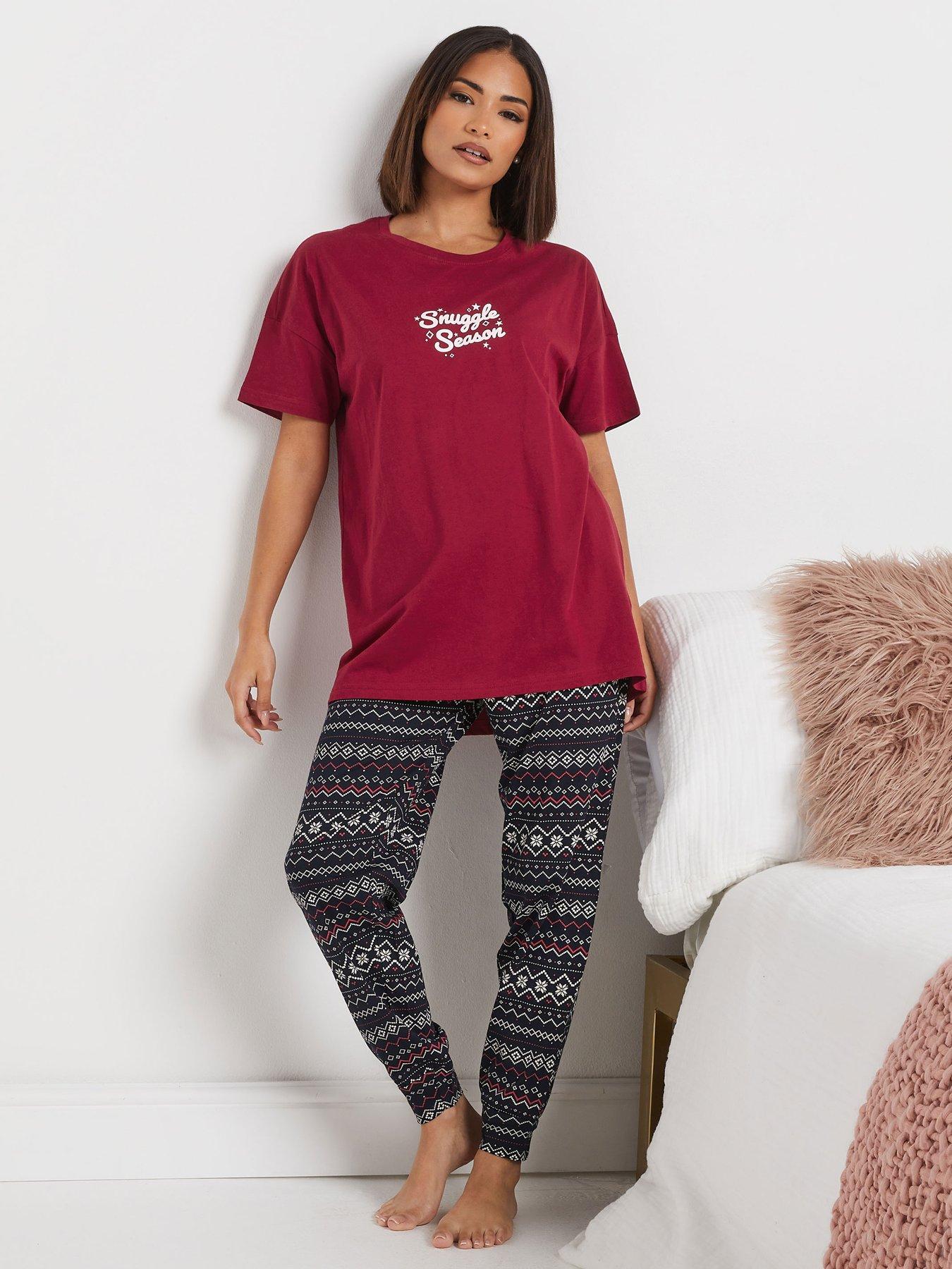 pixiegirl-petite-fairisle-short-sleeve-cuffed-pj-set