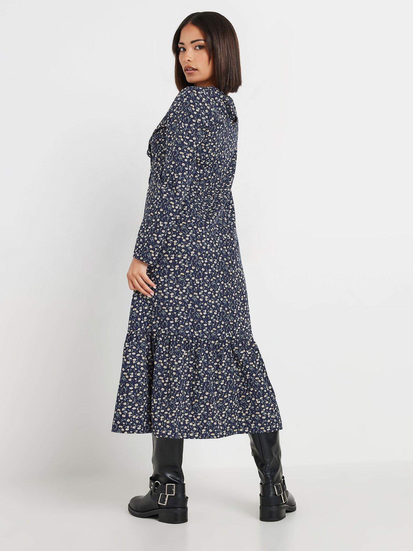 pixiegirl-petite-ditsy-long-sleeve-tiered-midi-dress-bluestillFront