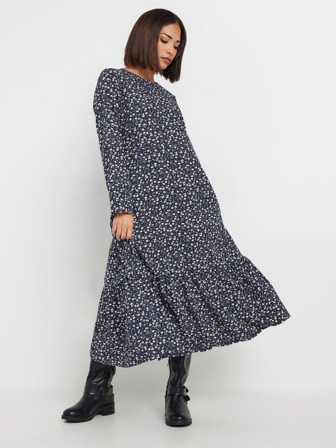 pixiegirl-petite-ditsy-long-sleeve-tiered-midi-dress-blueback