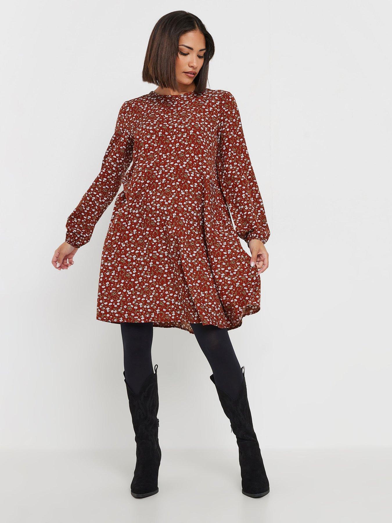 pixiegirl-petite-ditsy-long-sleeve-mini-dress