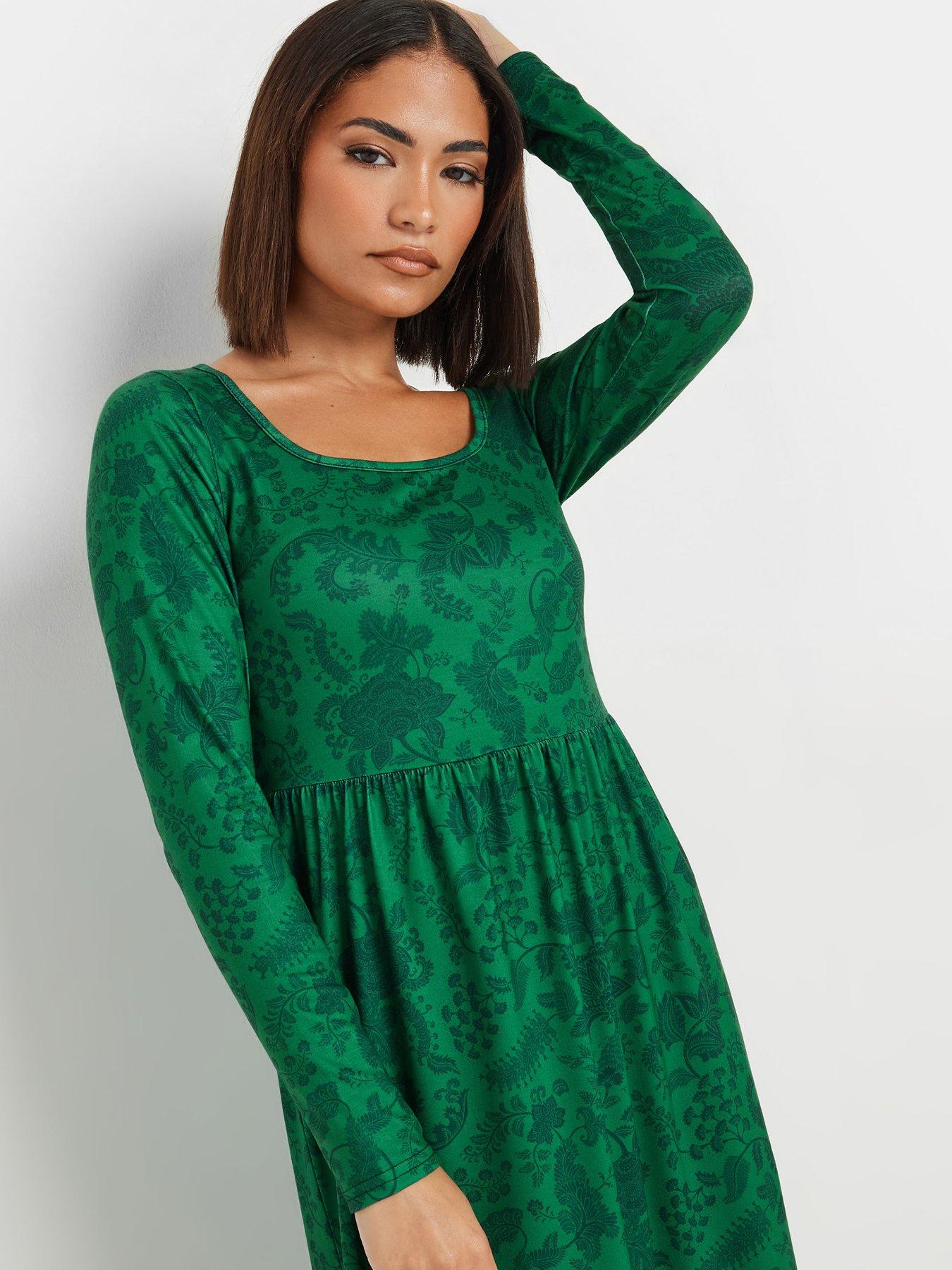 pixiegirl-petite-long-sleeve-paisley-midi-dress-greenoutfit